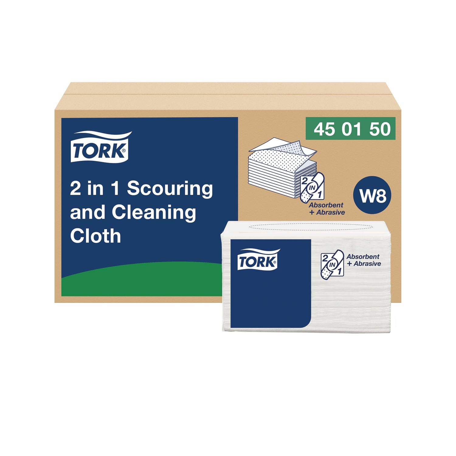 Tork 2 in 1 Scouring and Cleaning Cloth White - 450150