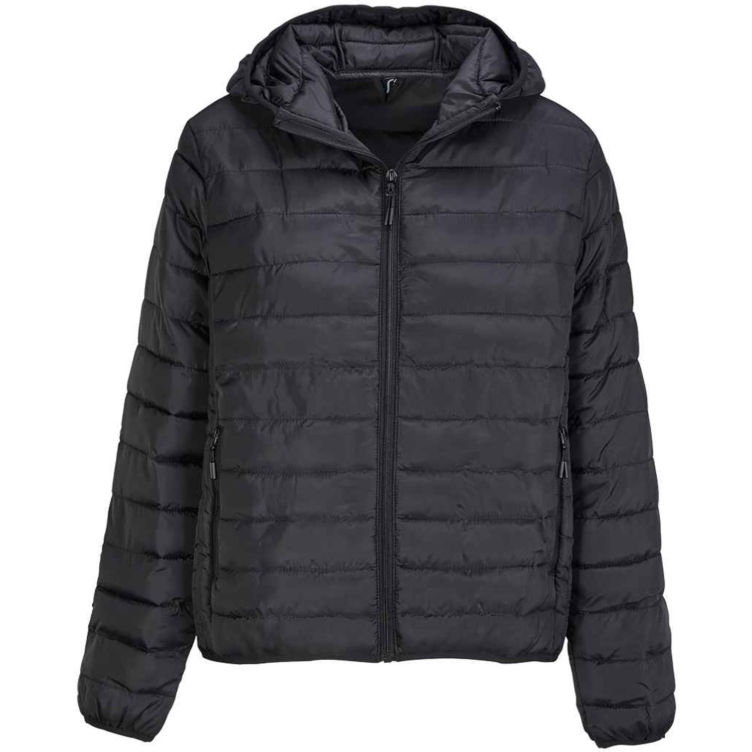 SOL'S Stream Hooded Black Jackets for Women - Size Large