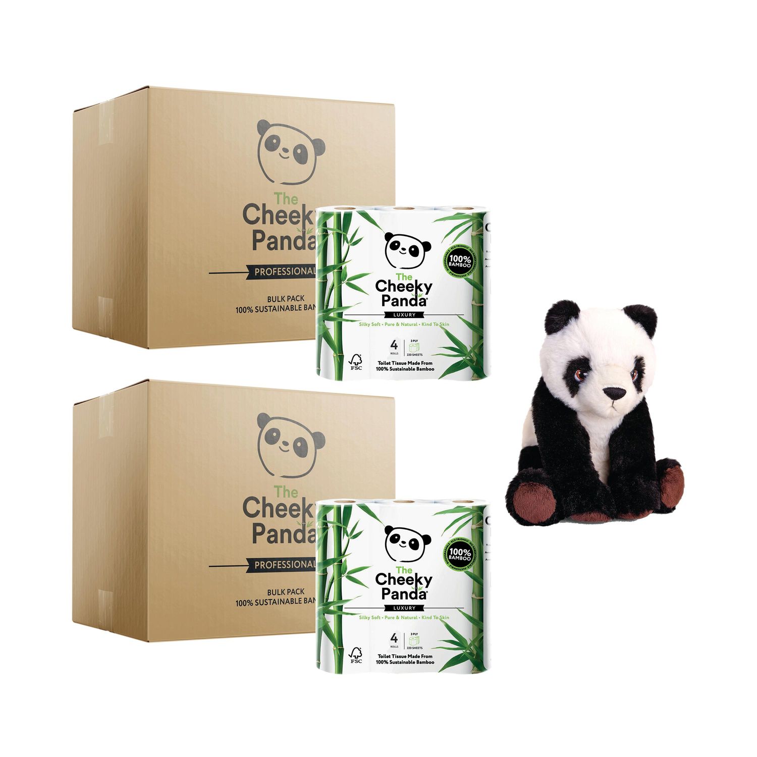 Cheeky Panda 3-Ply Toilet Rolls 4x200 Sheets (Pack of 6)