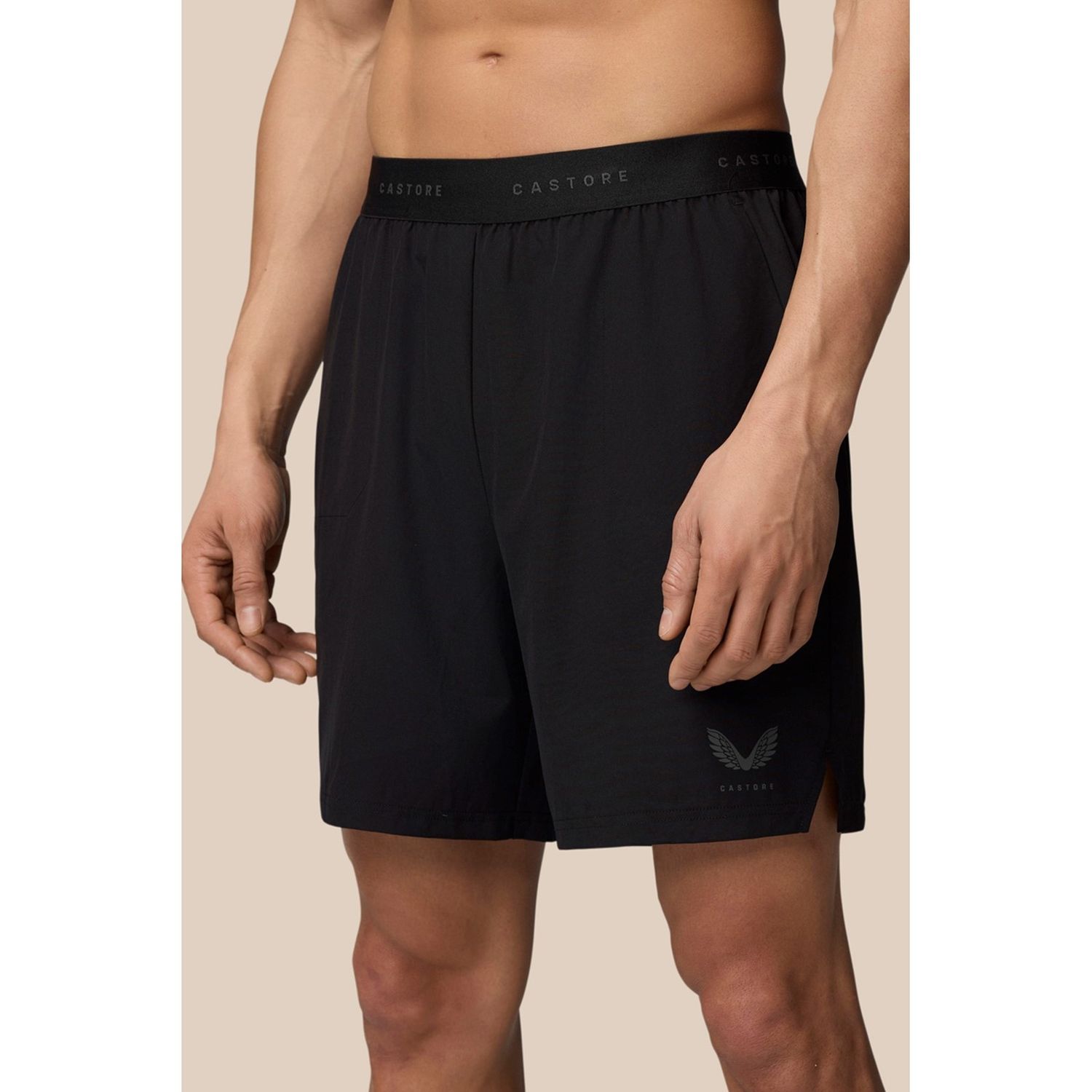 Castore Branded Elastic Shorts Black/White Size Extra Large Male