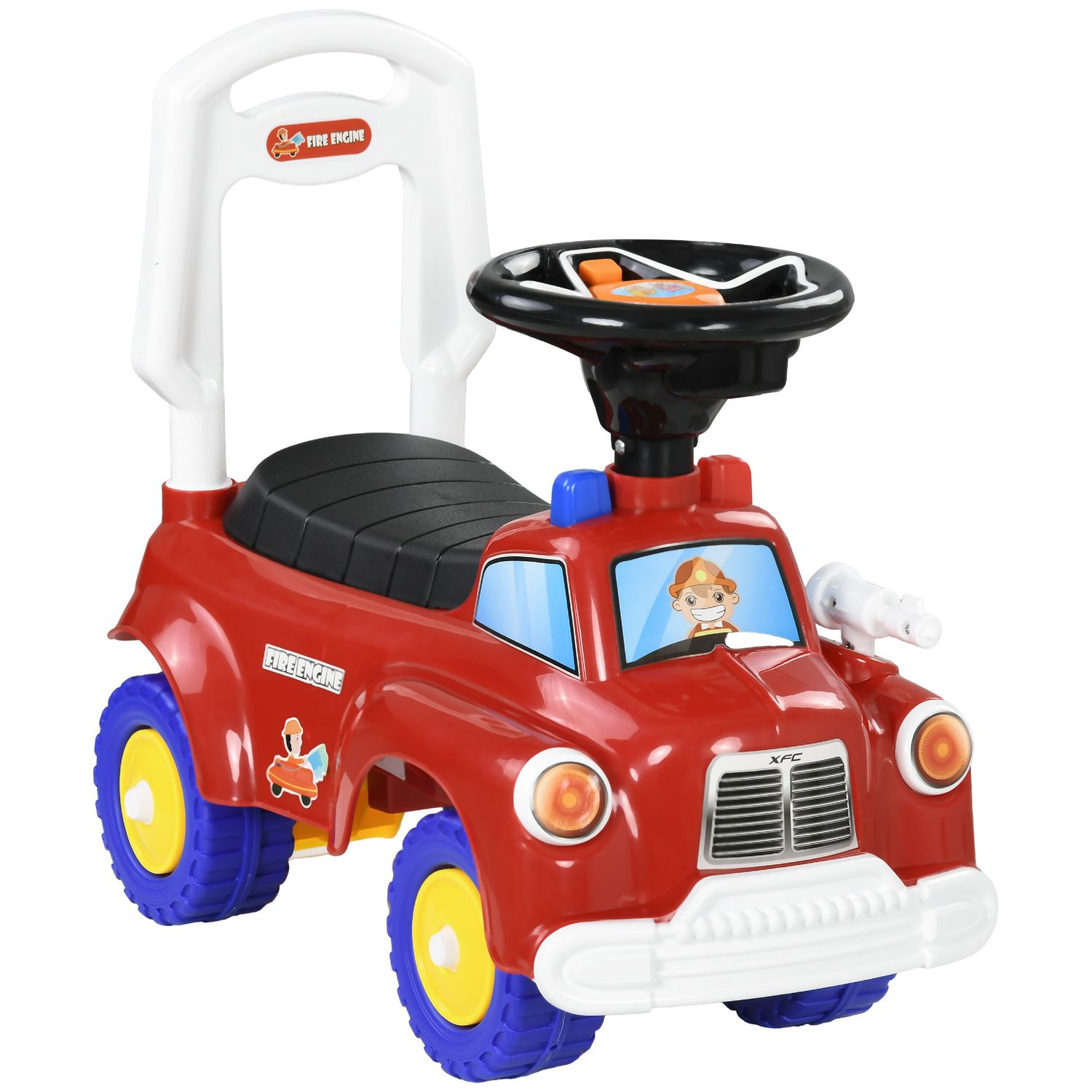 AIYAPLAY Ride on Car Foot to Floor Design with Under Seat Storage Red - 370-312V