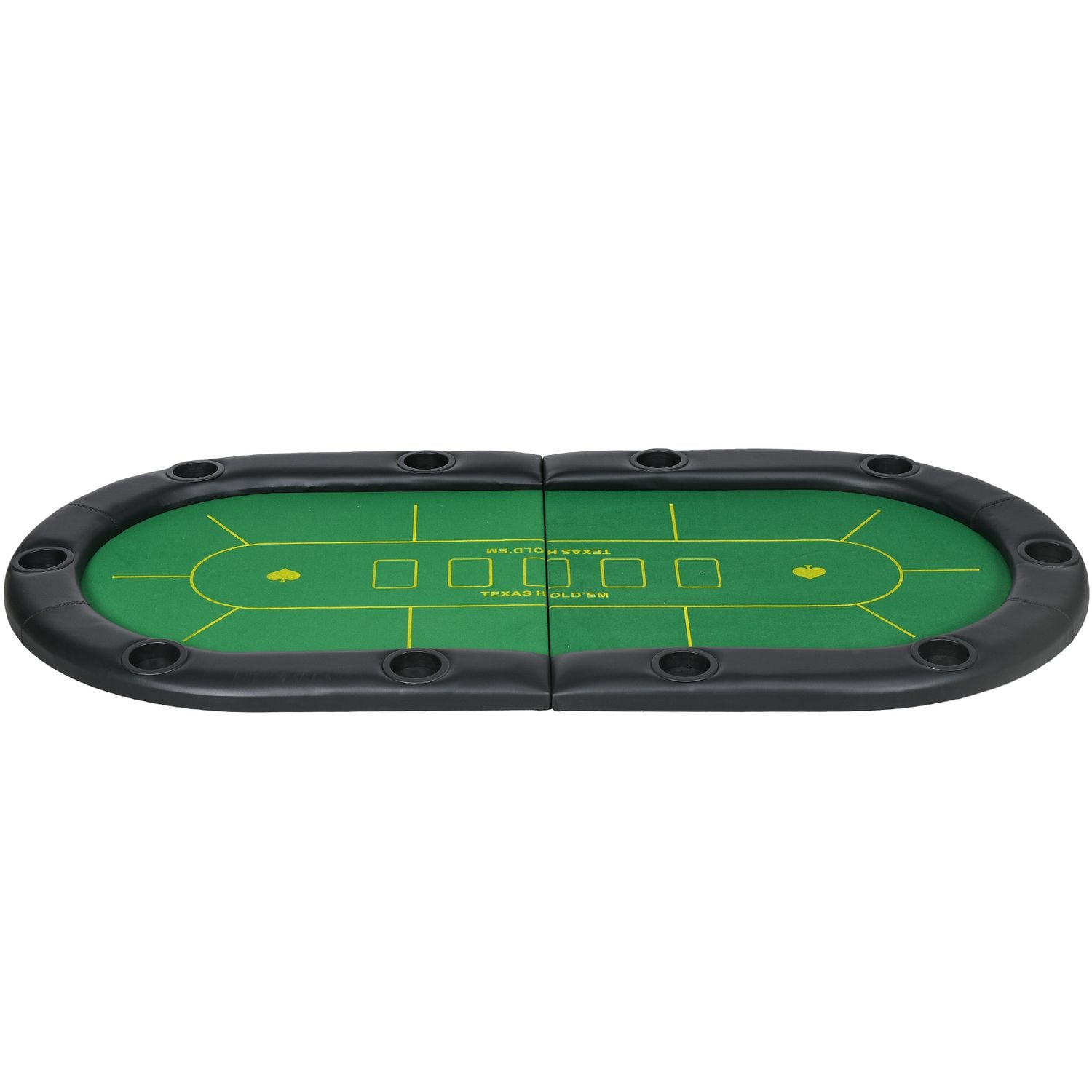 SPORTNOW Foldable Poker Mat 10-Player Table Top with Cup Holders Carry Bag - A70