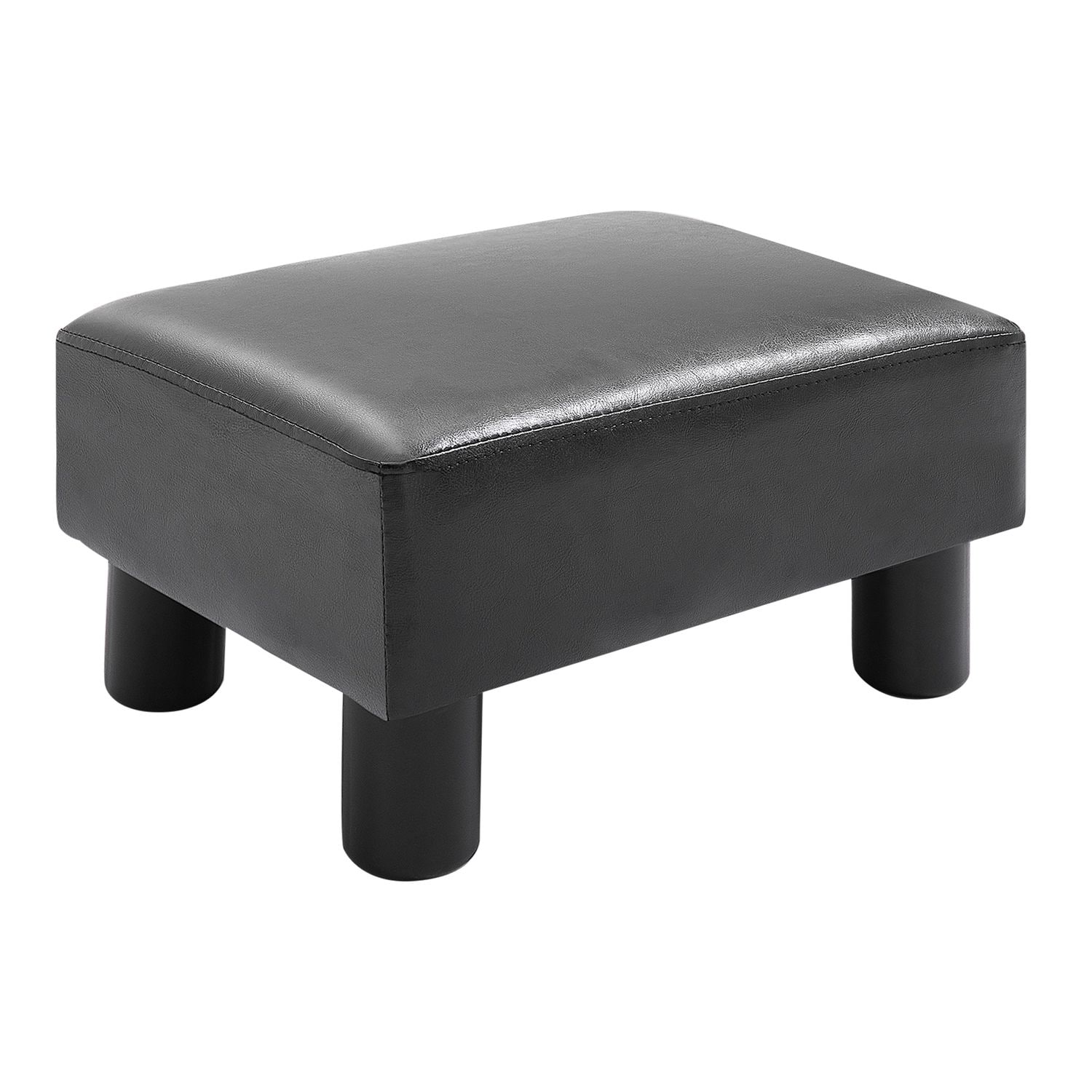 HOMCOM Ottoman Footrest Seat Chair Footstool Small PU Leather Home Office Black