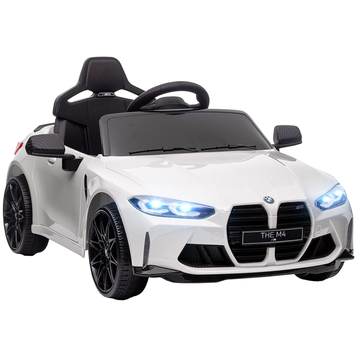 AIYAPLAY 12V BMW M4 Licensed Kids Electric Car with Remote Suspension White - 37