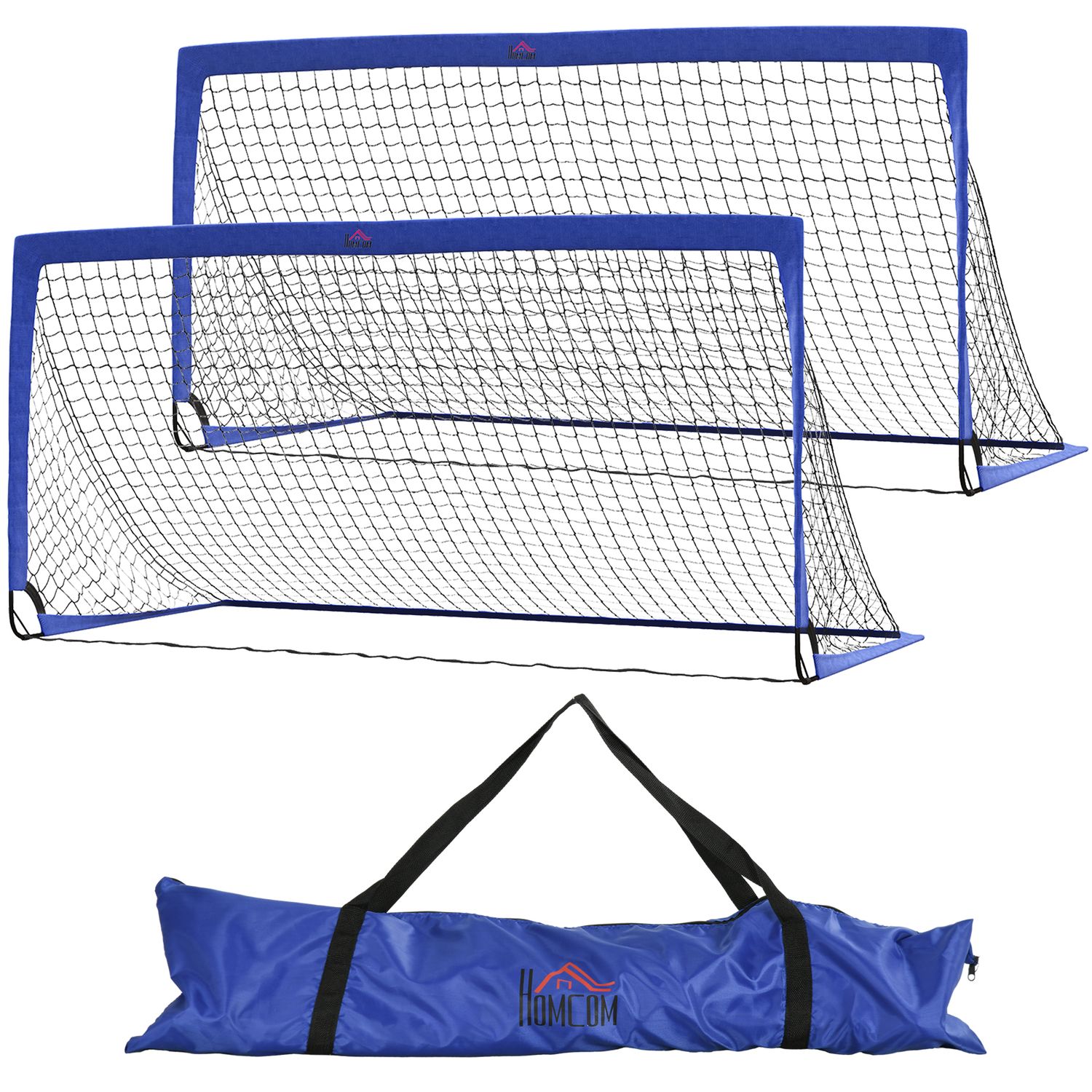HOMCOM Football Goal Folding Outdoor with All Weather Net 6'x3' Blue - A62-015V0