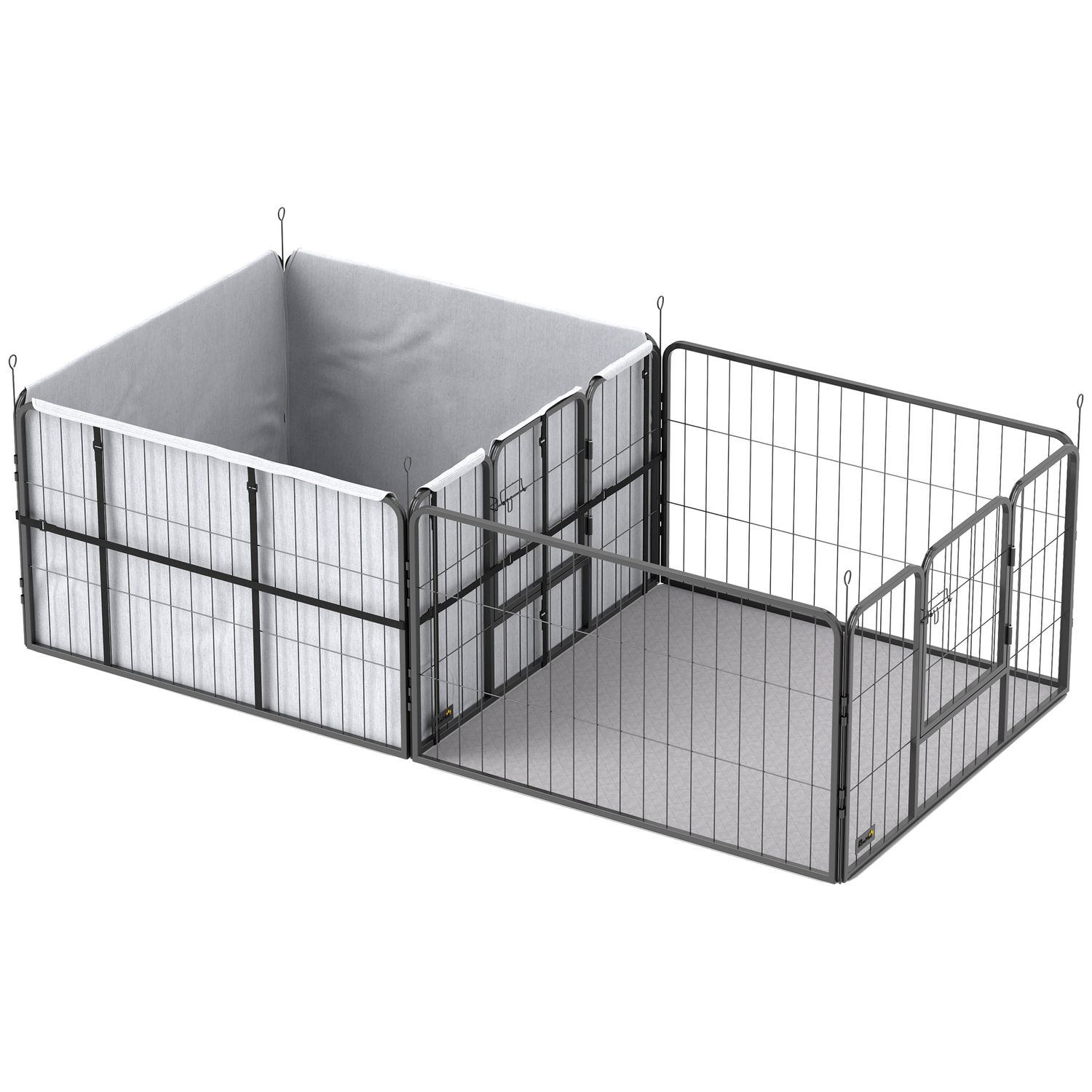 PawHut 7 Panel Whelping Box for Dogs Dog Playpen with Whelping Pads - D06-246V00