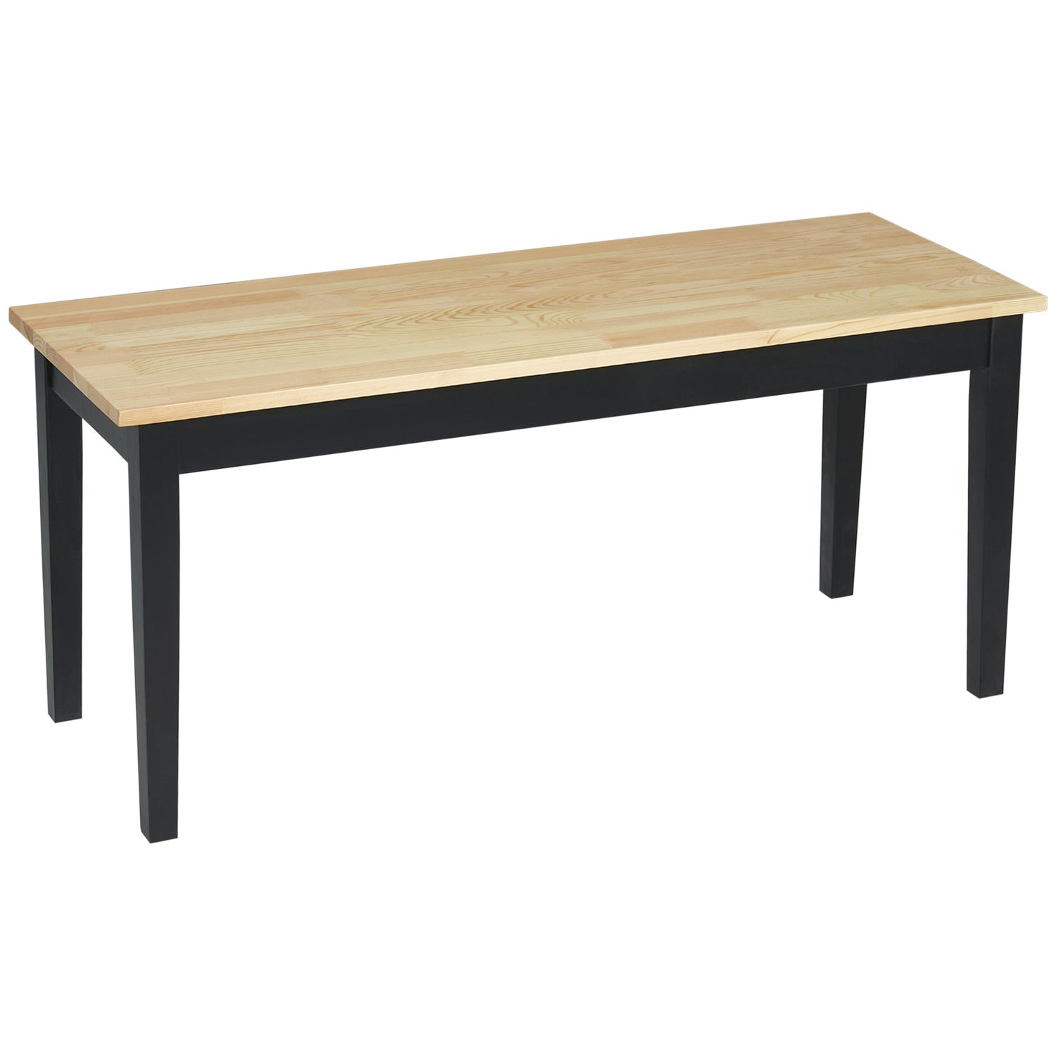 HOMCOM Wood Dining Bench Wooden Bench for 2 People Black - 837-334V00ND