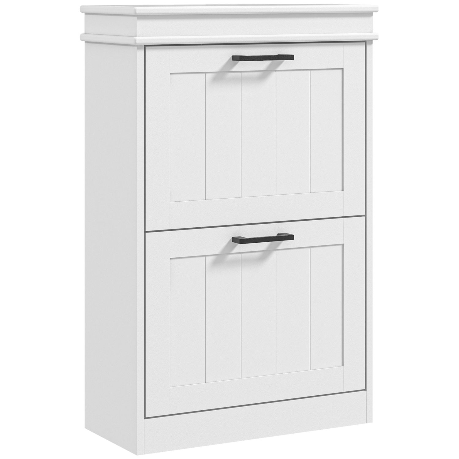HOMCOM Slim Shoe Storage Cabinet with 2 Flip Drawers for Entryway White - 837-41