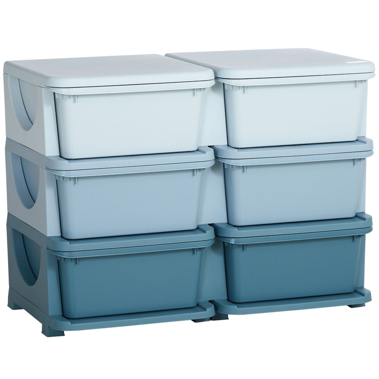 HOMCOM Kids Storage Unit Toy Box Vertical Dresser with Six Drawers - Blue - 311-