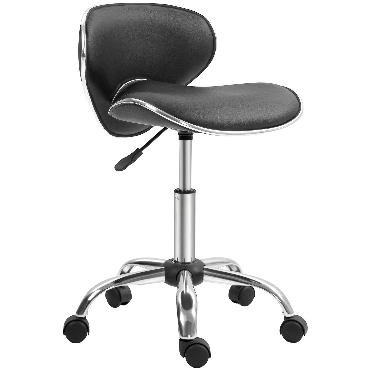 HOMCOM Office Chair Beauty Salon Rolling Technician Stool Chair Black - 921-076V