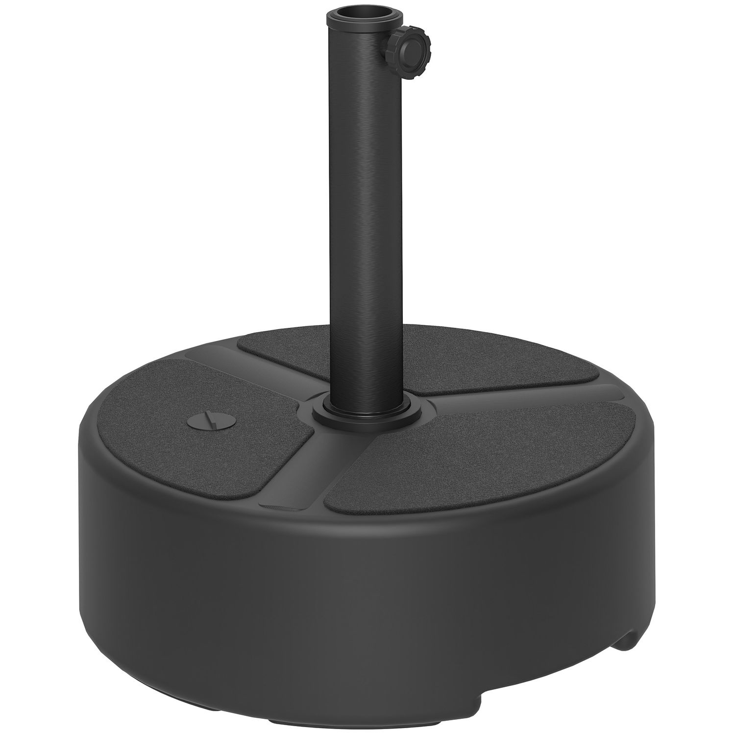Outsunny Round Garden Parasol Base Sand/Water Filled Parasol Stand Black - 84D-3