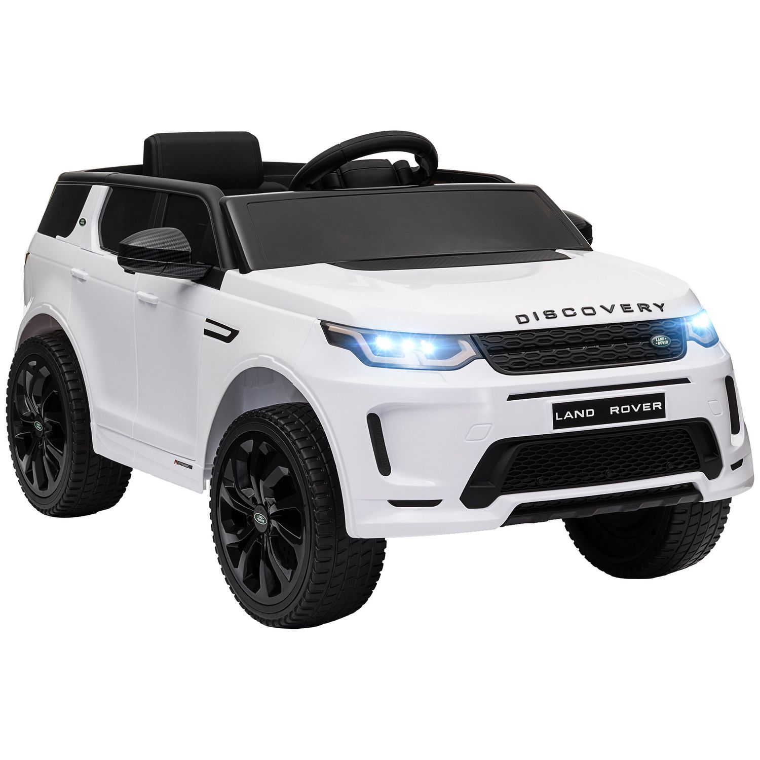 AIYAPLAY Licensed Land Rover Kids Electric Car with Remote Music White - 370-343