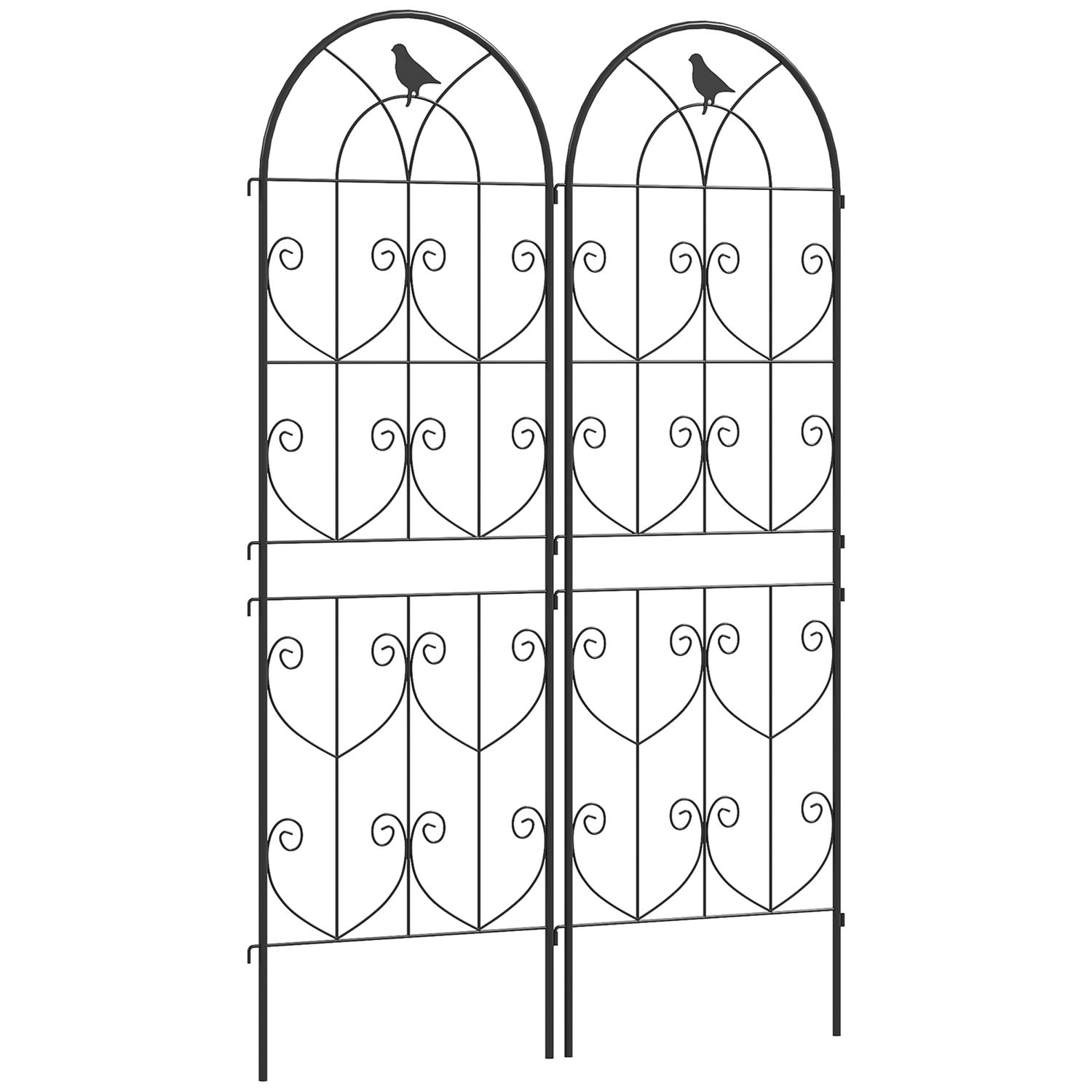 Outsunny Set of 2 Metal Garden Trellis Outdoor Trellis Panels 150 x 50cm - 84H-3