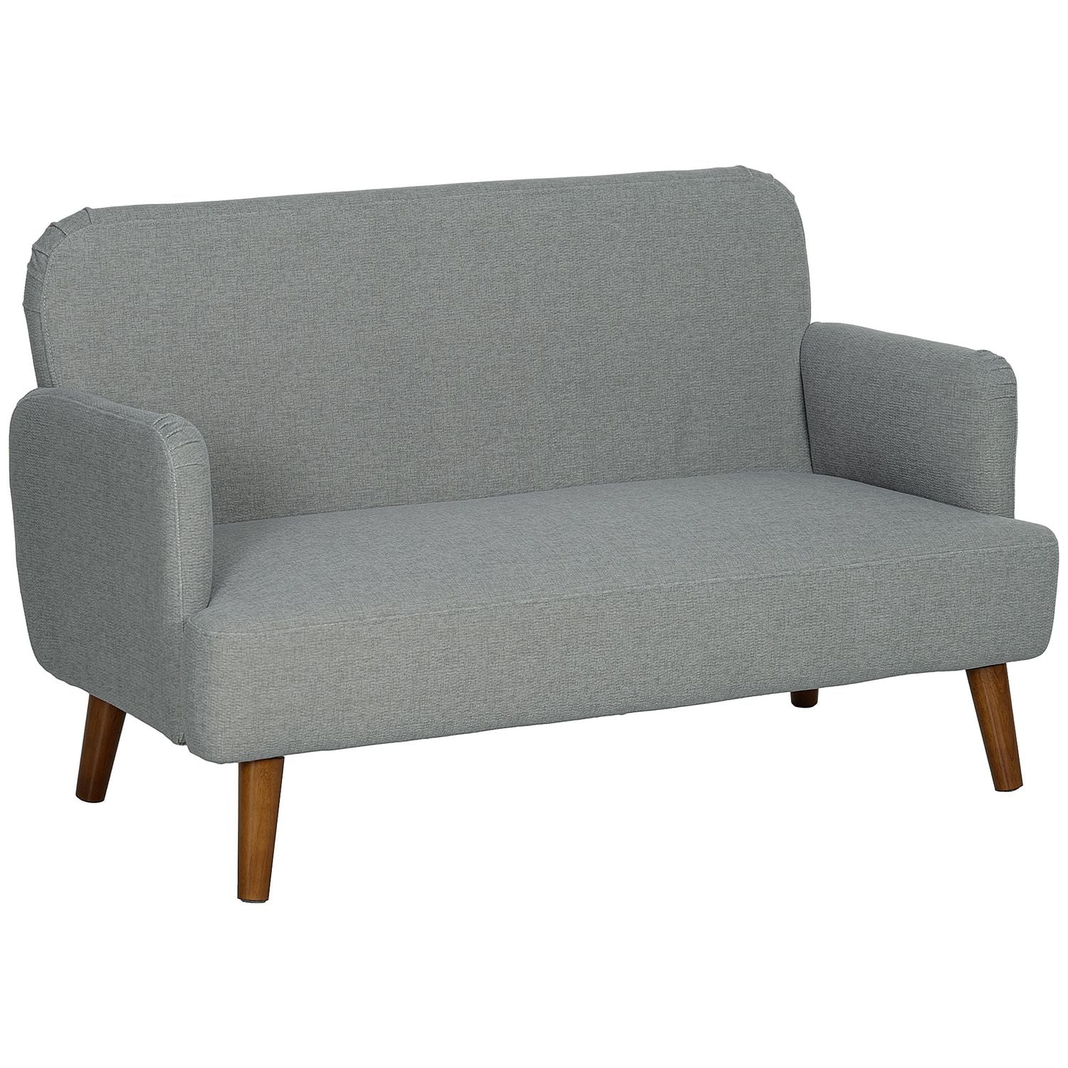 HOMCOM 2 Seater Sofa with 21cm Thick Padding and Wood Legs Grey - 83B-056V70GY