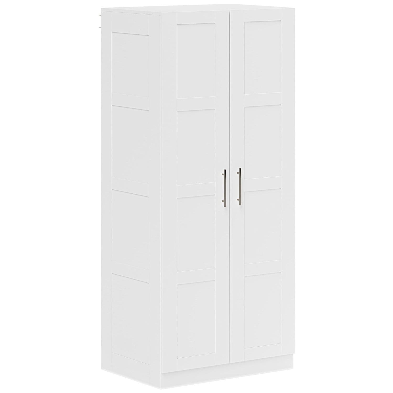 HOMCOM Wardrobe for Bedroom Double Wardrobe with Hanging Rail White - 831-904V00