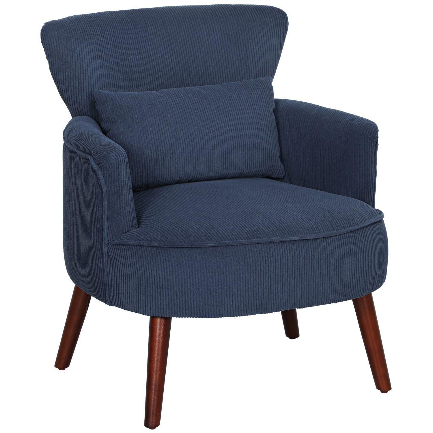 HOMCOM Armchair with Padded Seat and Backrest for Living Room Blue - 83B-104V70B