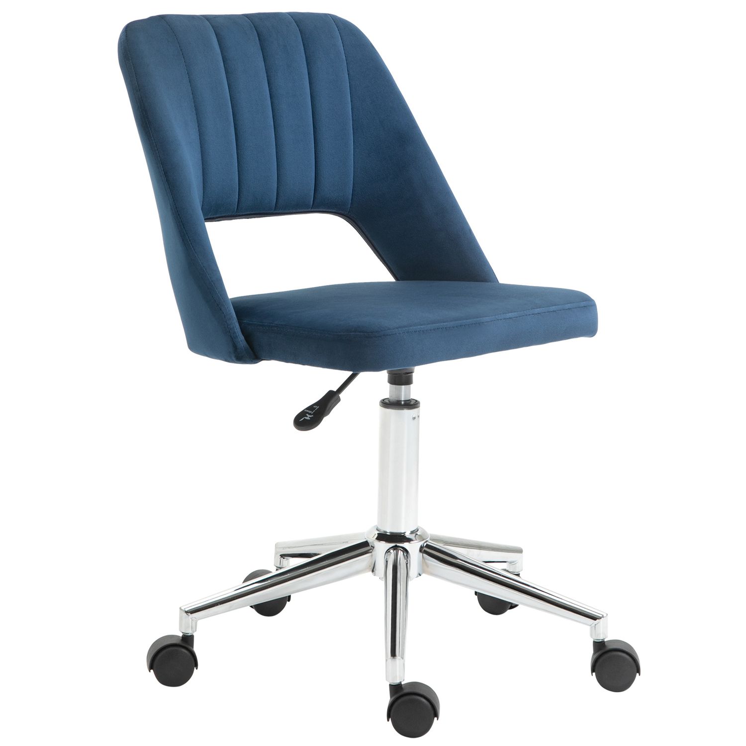 Vinsetto Mid-Back Swivel Home Office Chair Scallop Computer Chair Dark Blue - 92