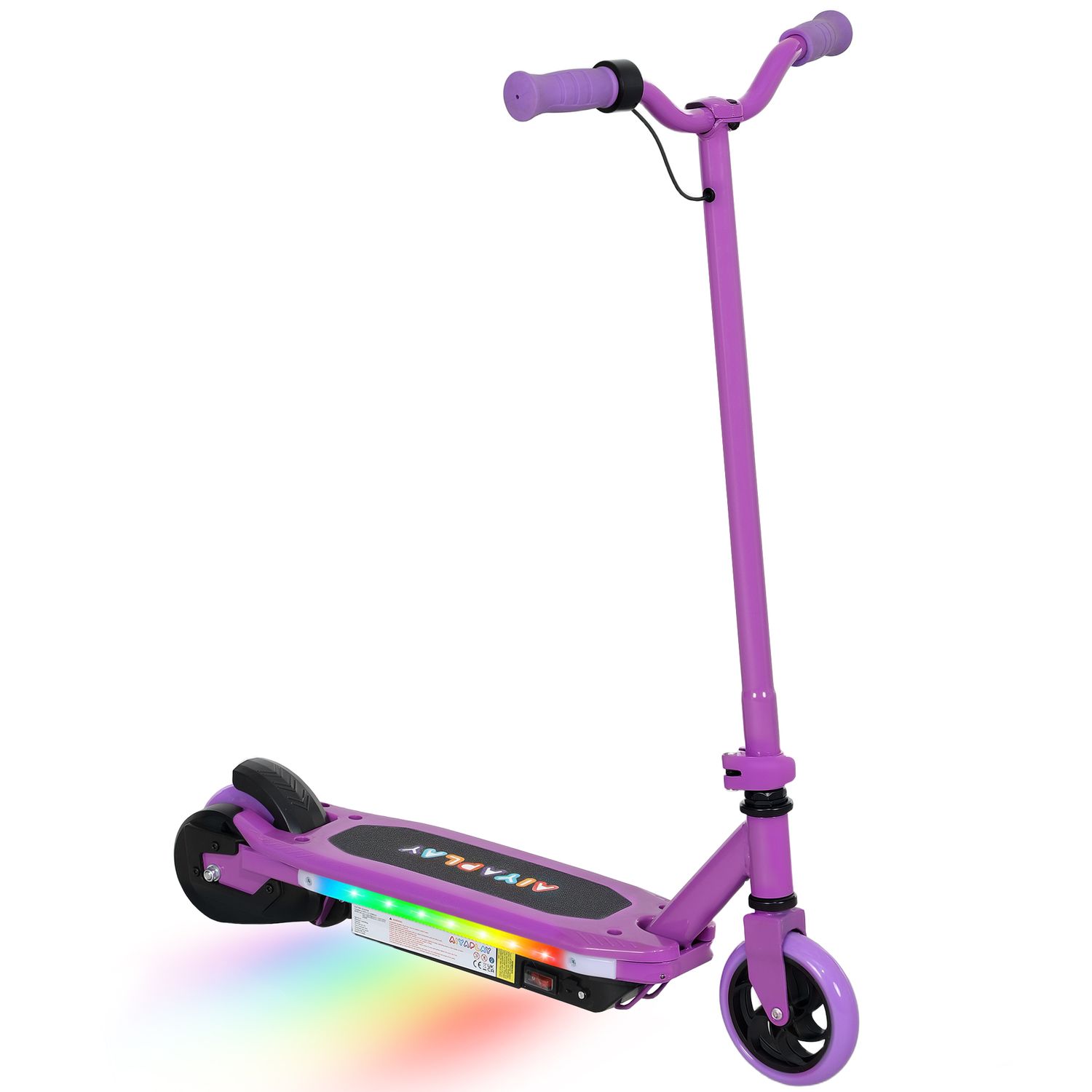 AIYAPLAY Electric Scooter for Ages 6-14 with Colourful Light Purple - AA1-120V70