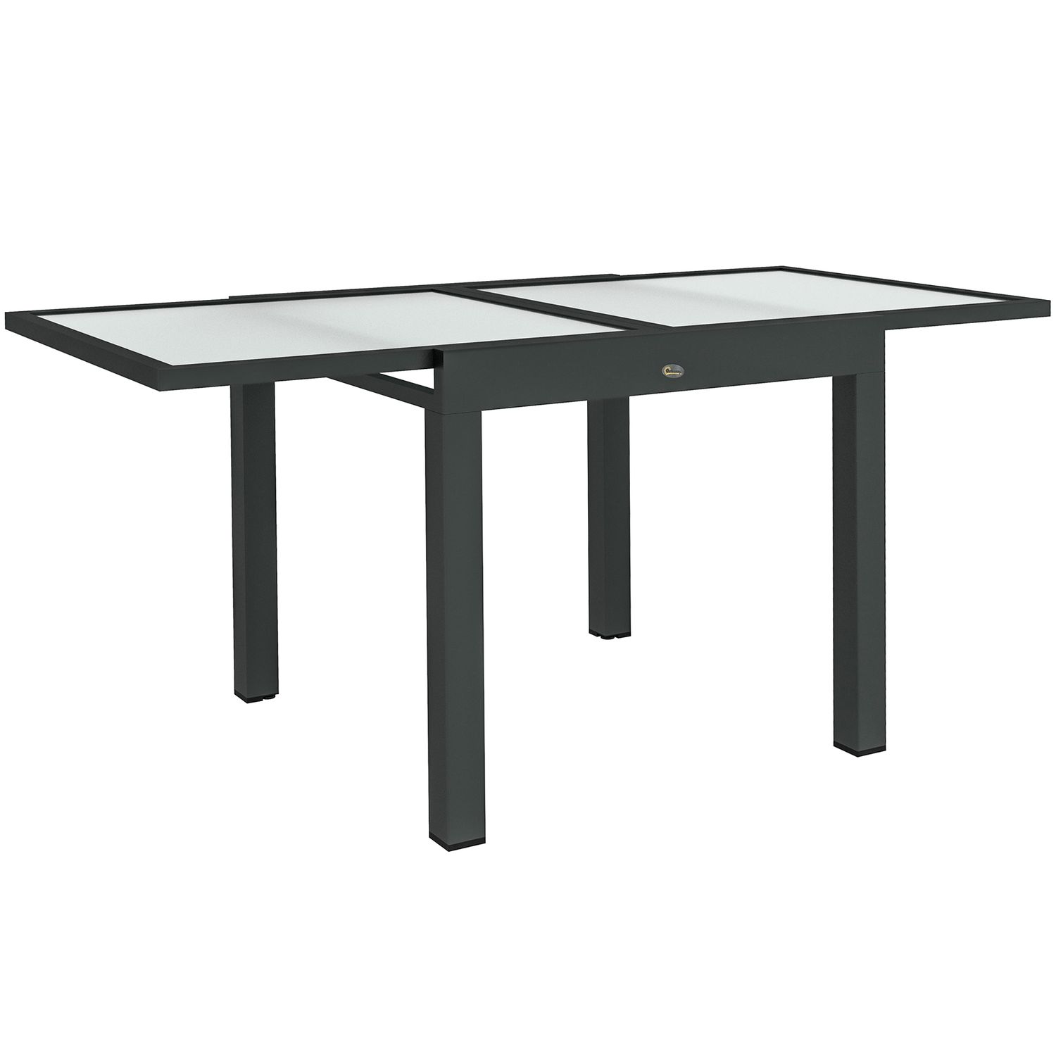 Outsunny Extendable Outdoor Dining Table Patio Table Clear - 84B-297V01BK
