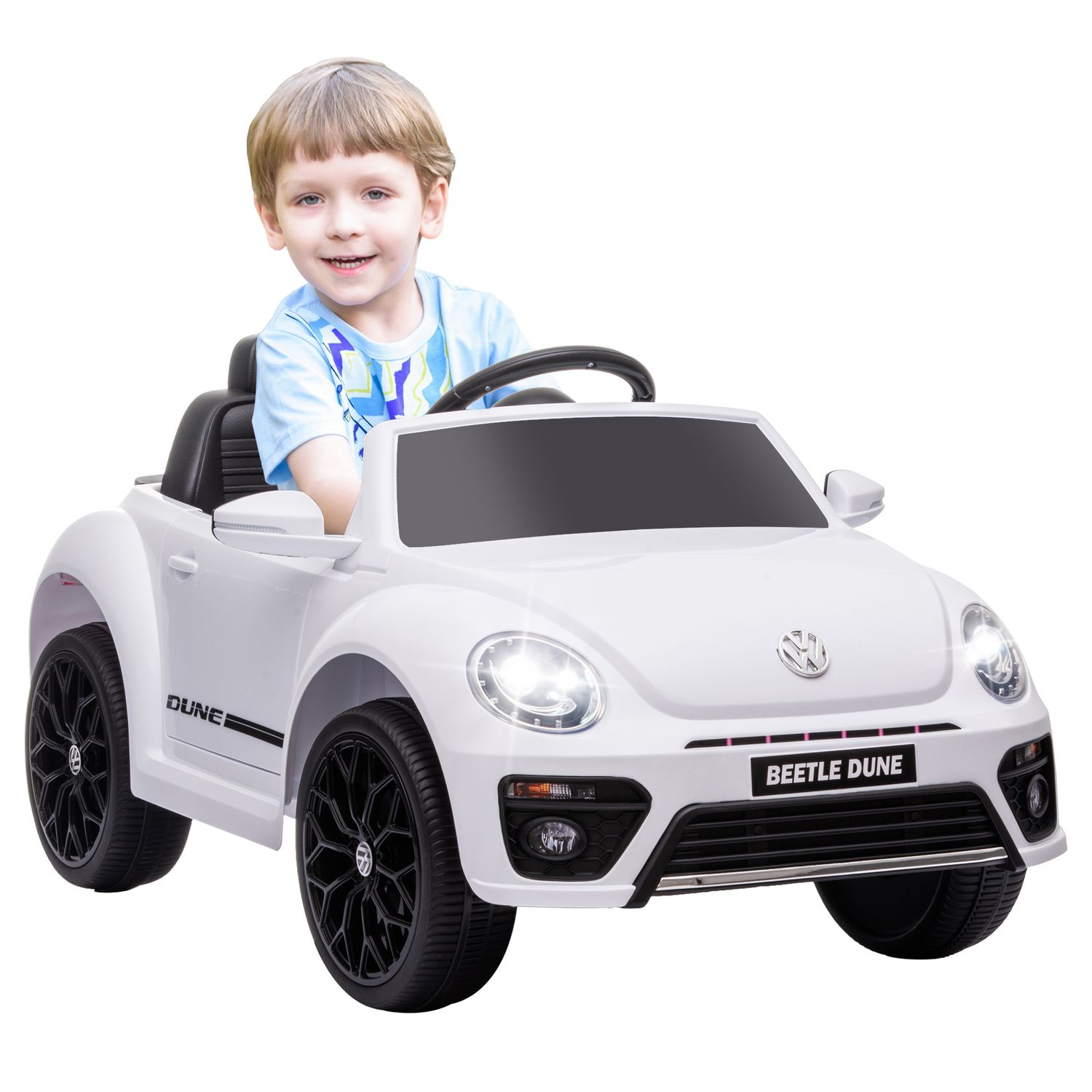 AIYAPLAY Volkswagen Beetle Licensed 12V Ride on Car with Remote Control White -