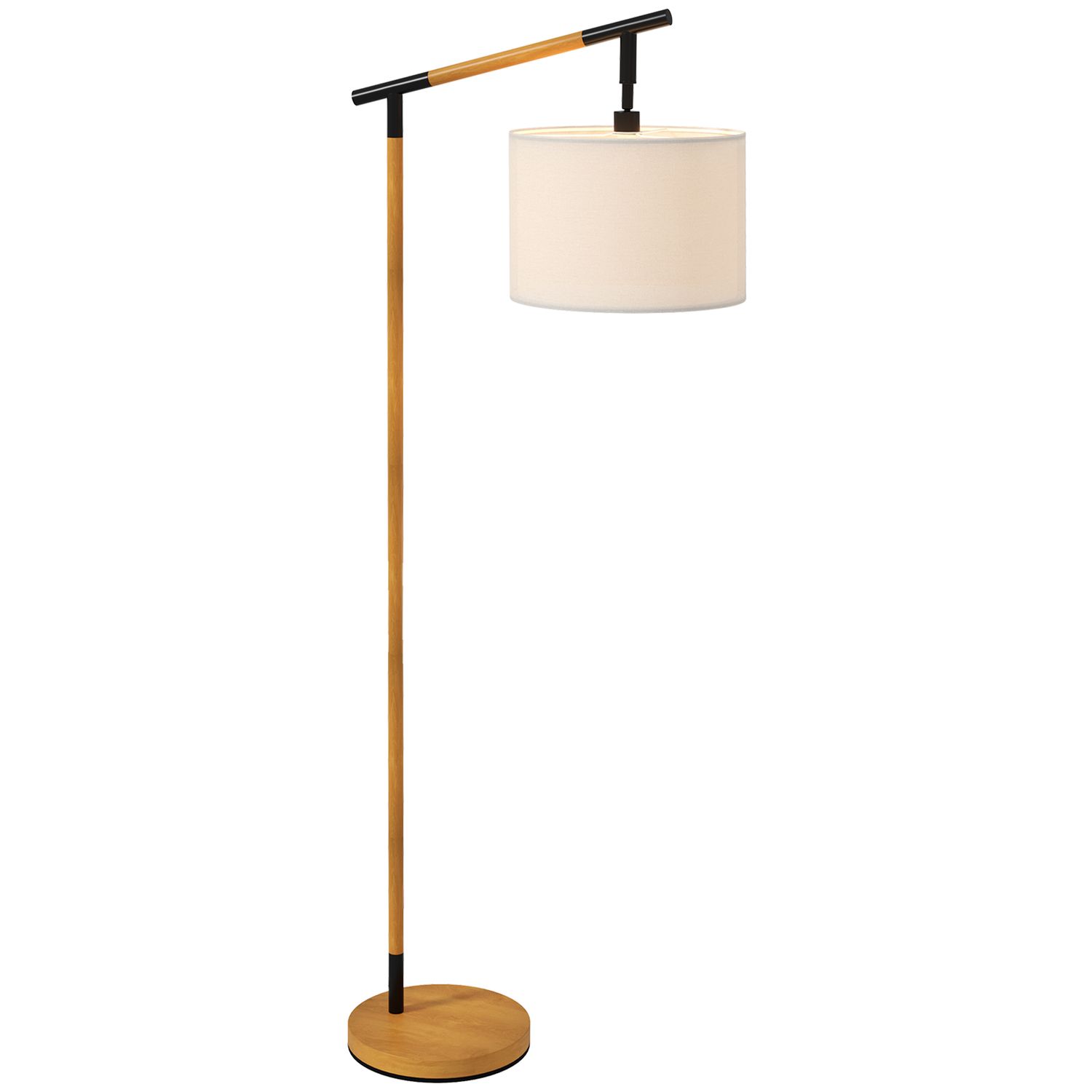 HOMCOM Floor Lamp with 350 Rotating Lampshade LED Bulb Included Brown - B31-463V