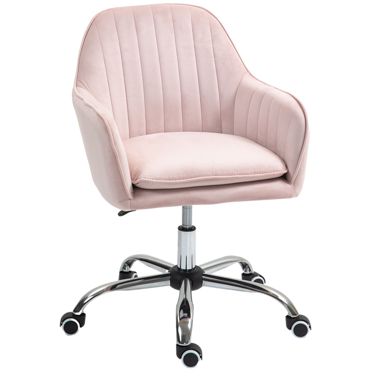 HOMCOM Office Chair Swivel Desk Chair FCM Height Pink - 921-747V70PK