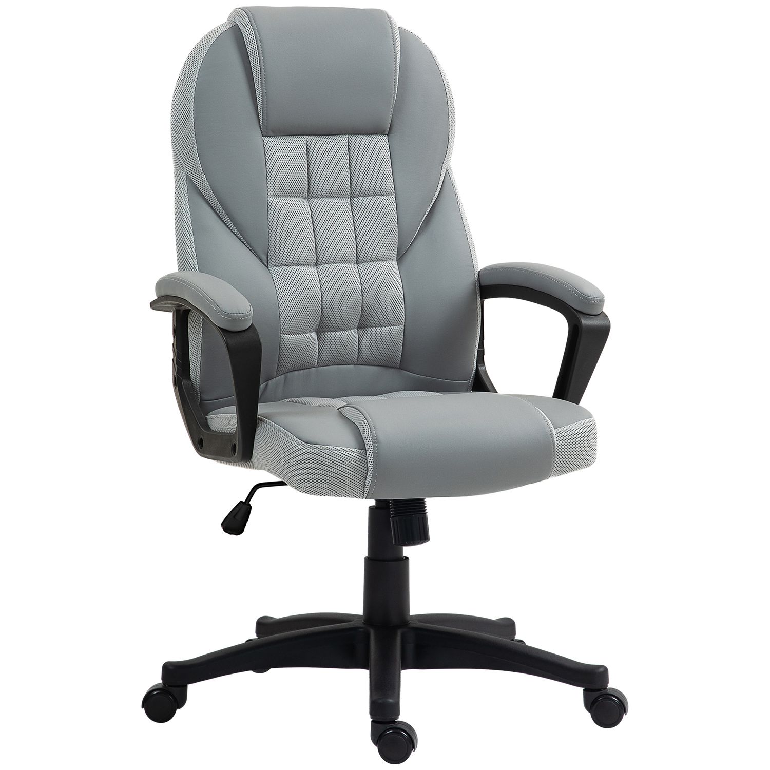 HOMCOM Executive Office Chair High Back Computer Chair with Armrests Grey - 921-
