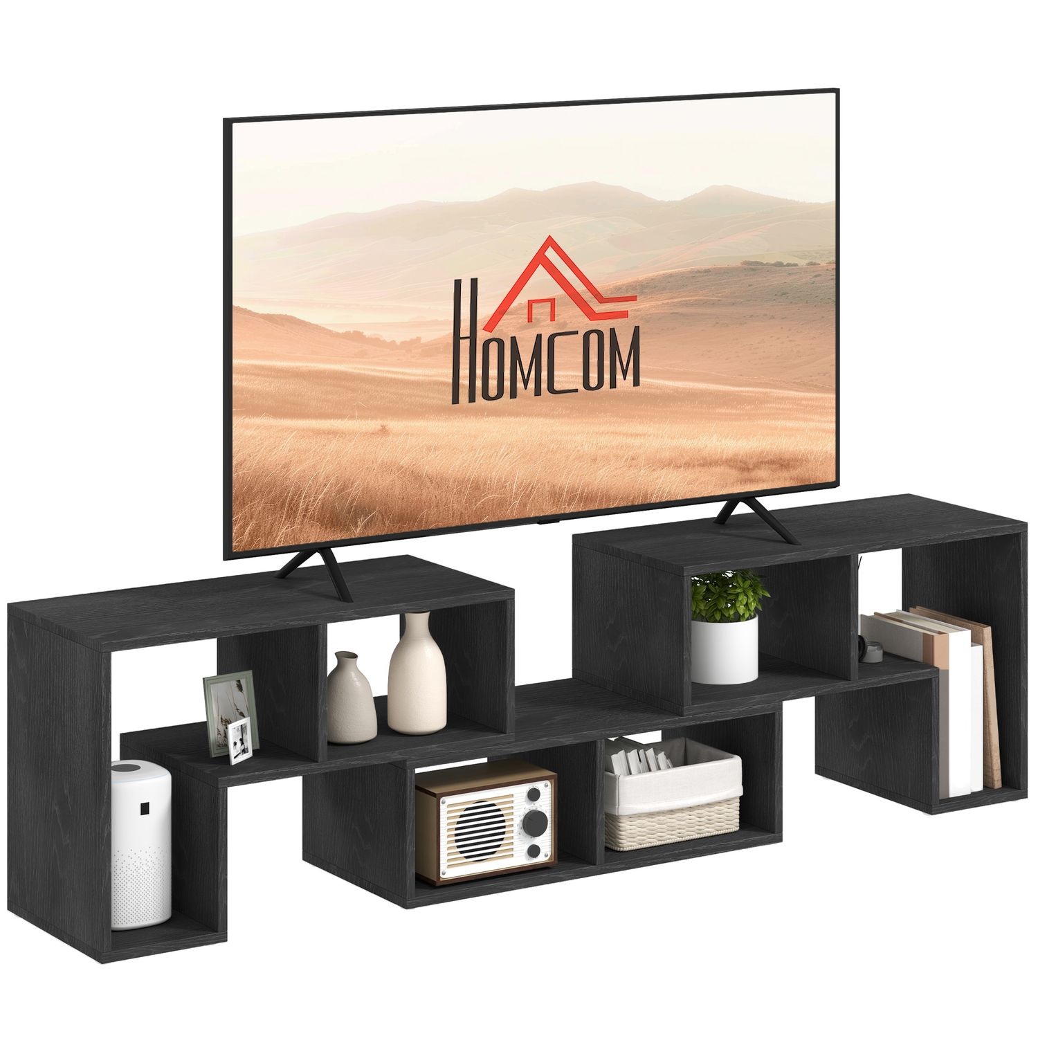 HOMCOM TV Unit for TVs Up to 75 Inches Free Combination TV Stand Black - 83B-202