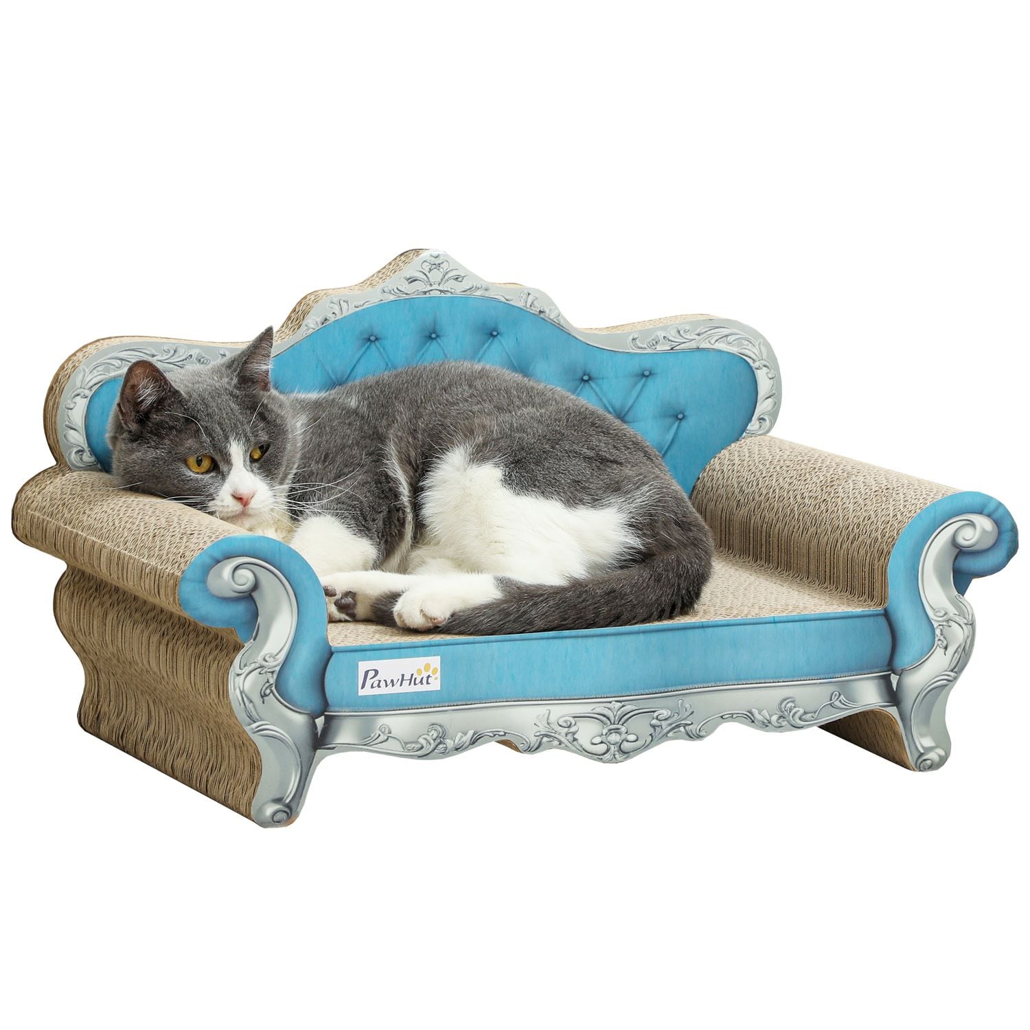 PawHut 2-in-1 Cardboard Cat Scratching Board with Catnip for Indoor Cats - D30-8