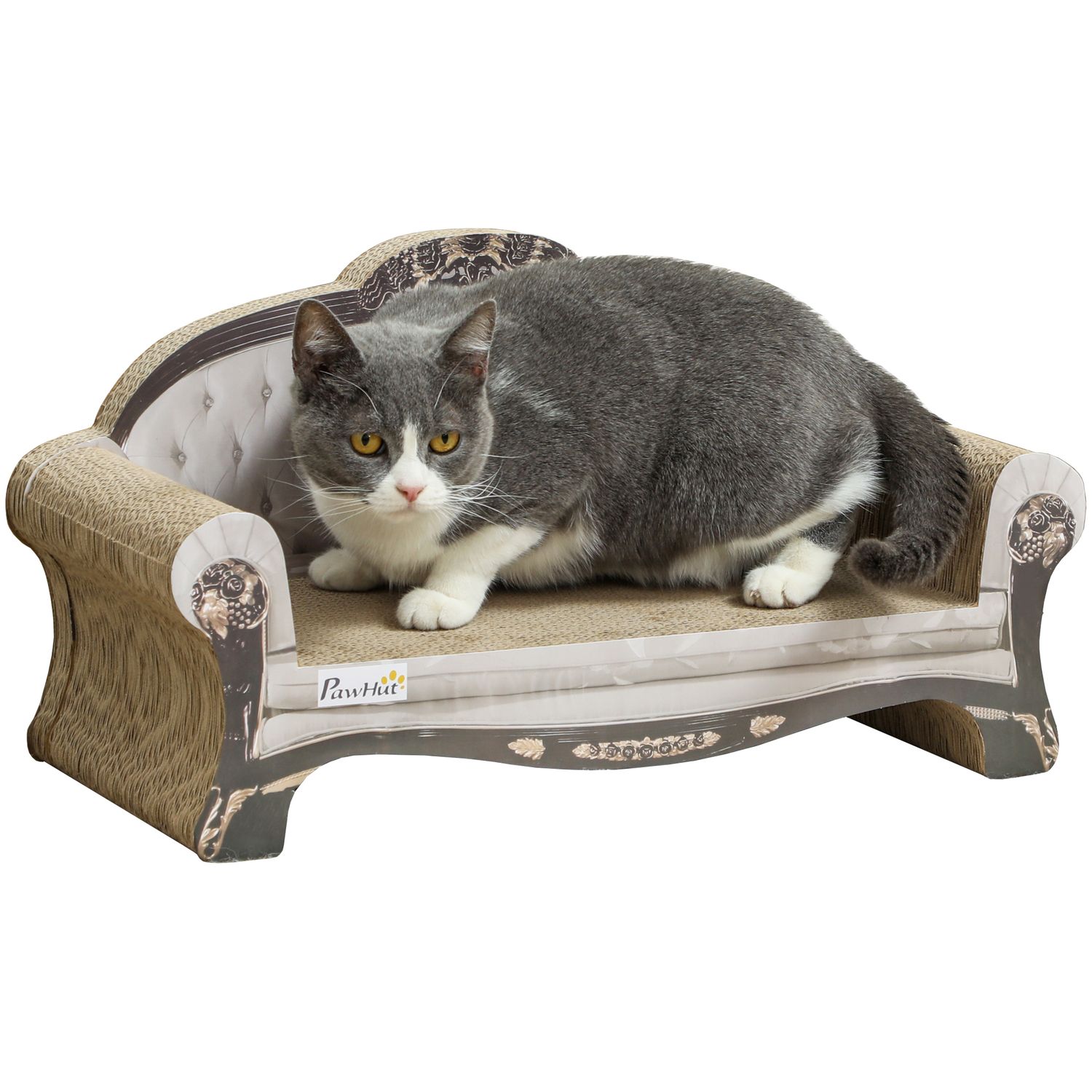 PawHut Cat Scratching Board with Organic Catnip for Indoor Cats Brown - D30-882V