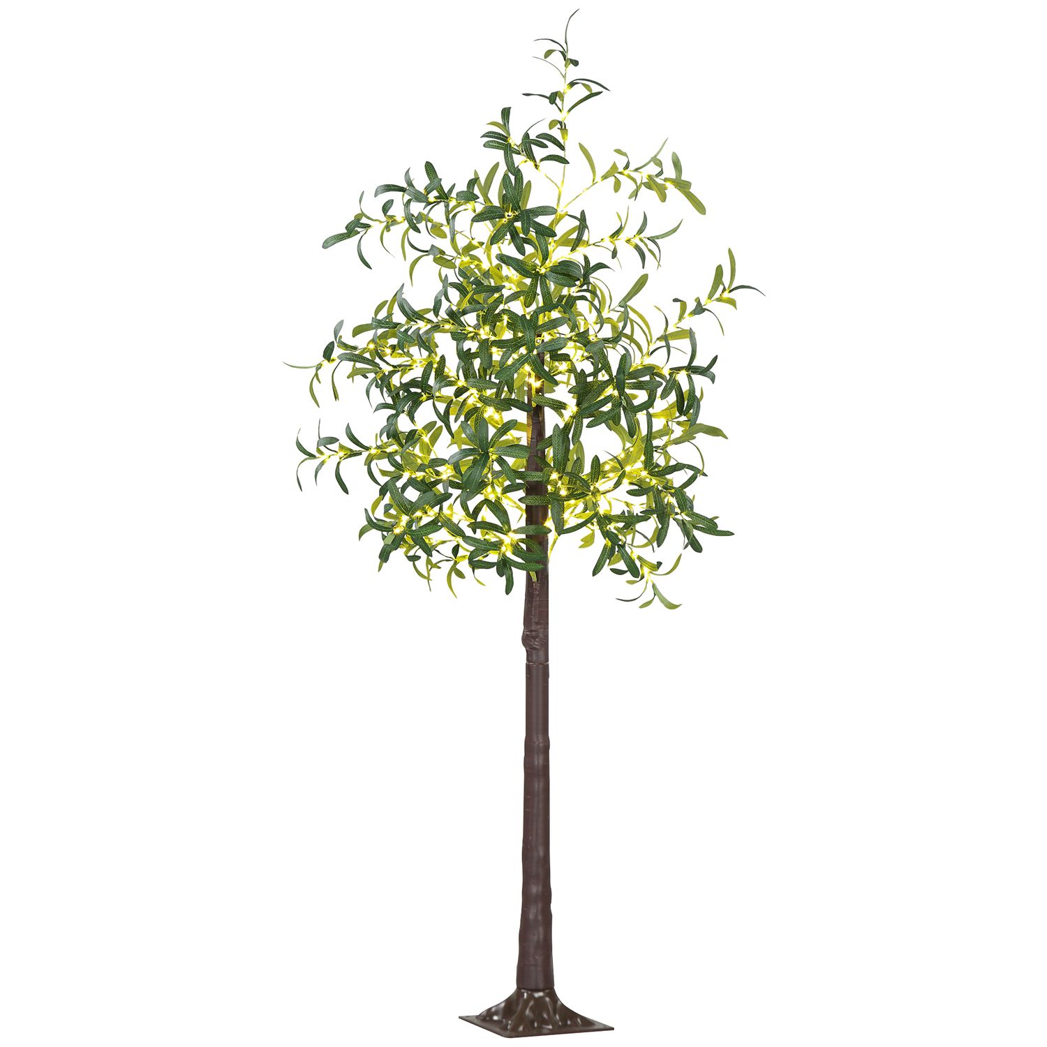 HOMCOM 180cm Olive Tree Light with 300 Warm White LED Lights Artificial Tree - 8