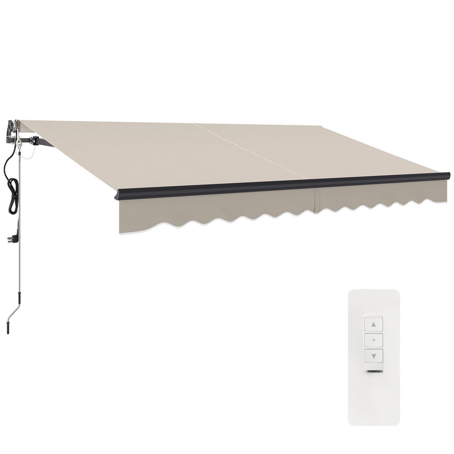 Outsunny 3.5 x 3 (m) Electric Retractable Awning with Aluminium Frame Beige - 84