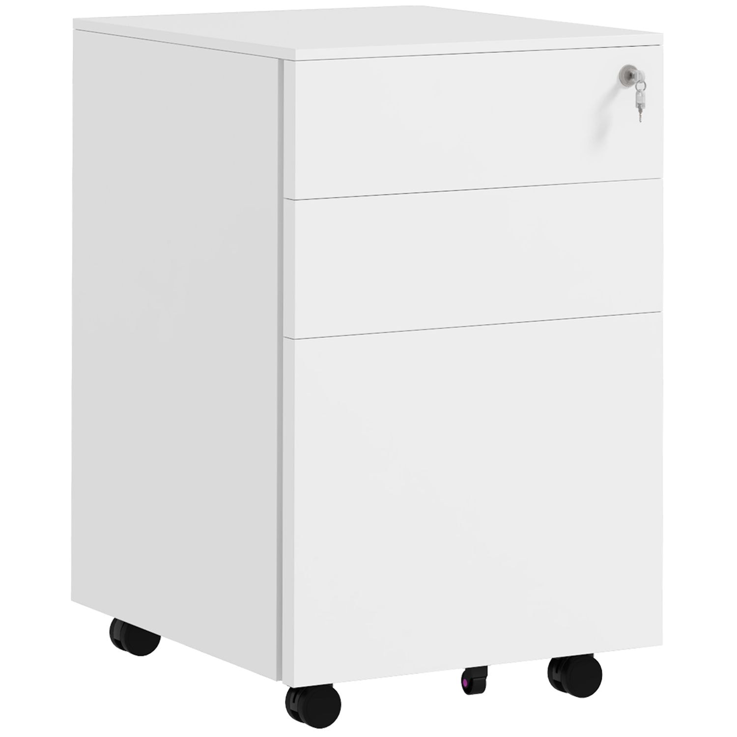 Vinsetto Steel File Cabinet with Lock Hanging Bar for Letter A4 Legal Size White