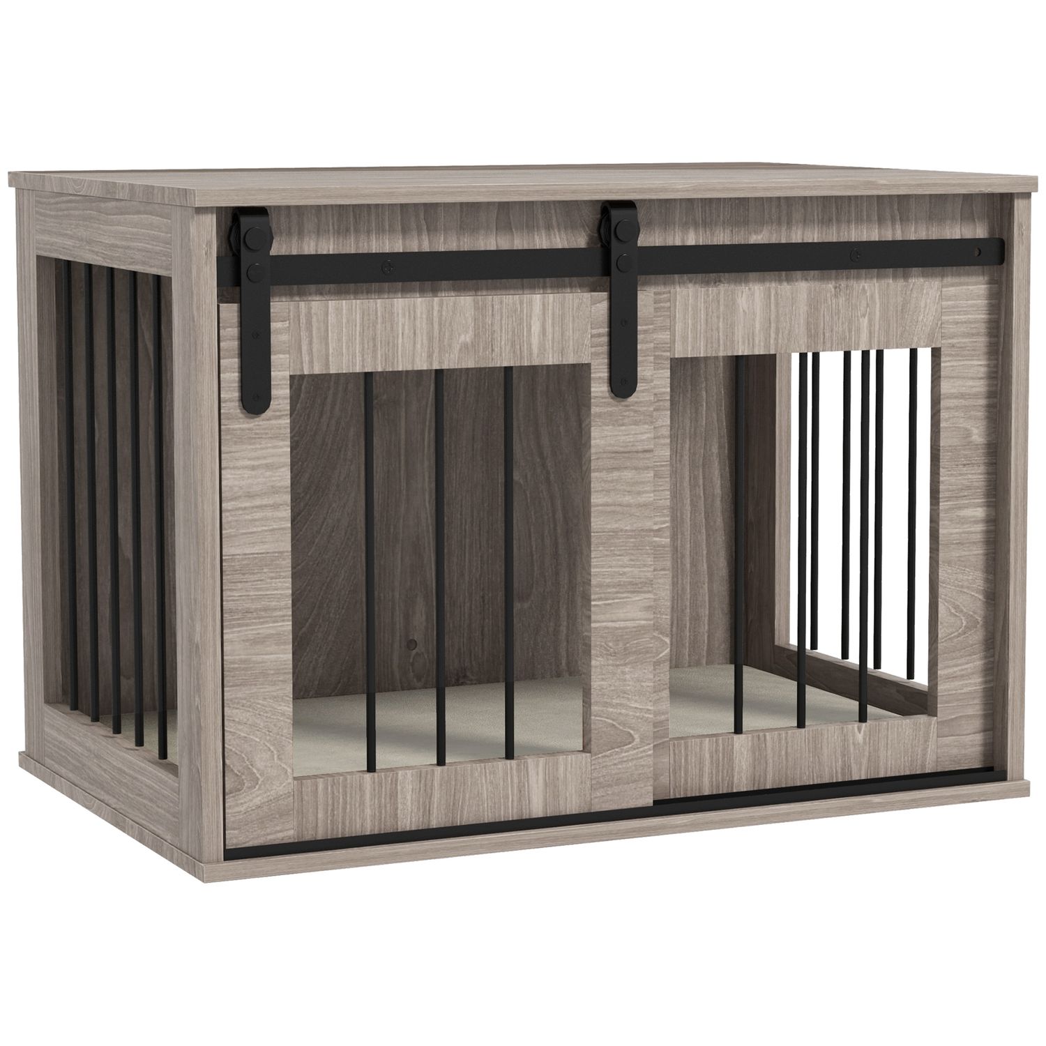 PawHut Dog Crate Furniture with Removable Cushion for Medium Dogs - Brown - D02-