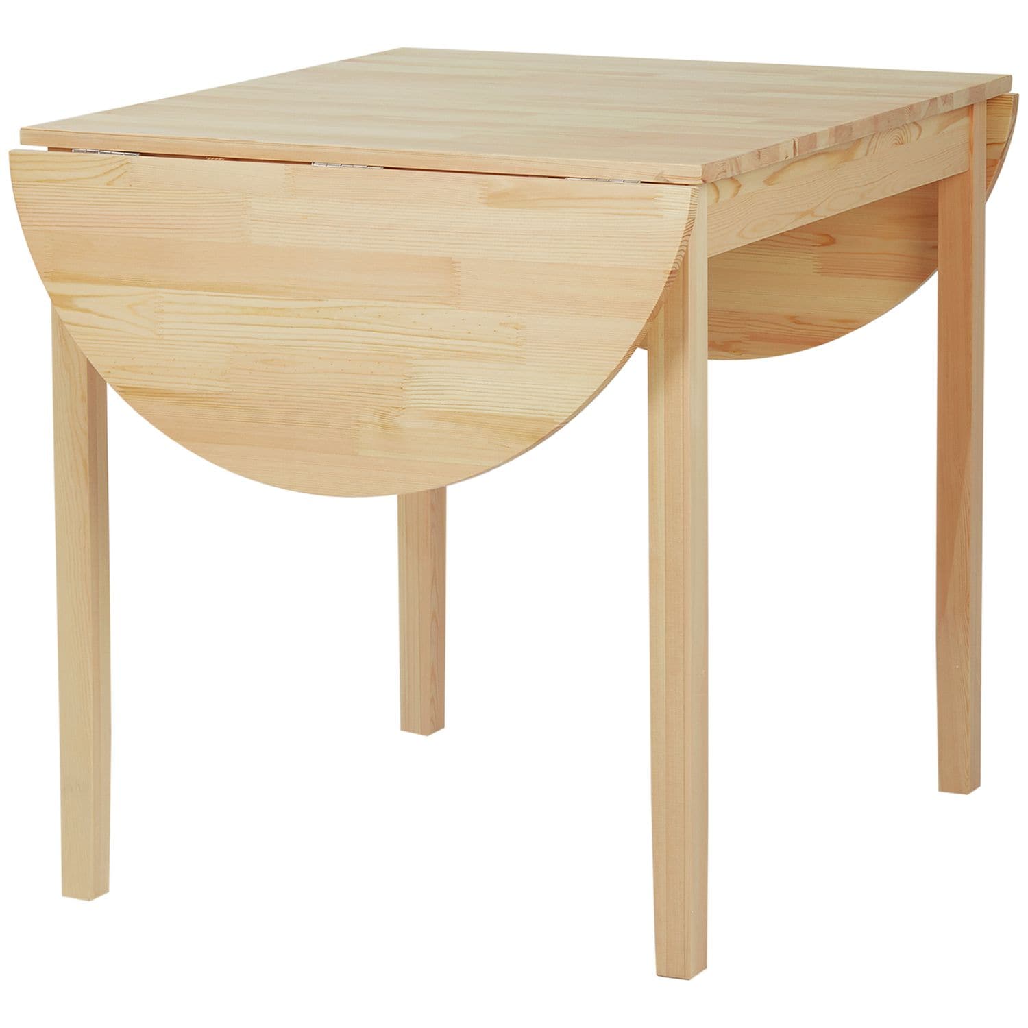 HOMCOM Foldable Dining Table Solid Wood Drop Leaf Table Natural - 835-908V00ND