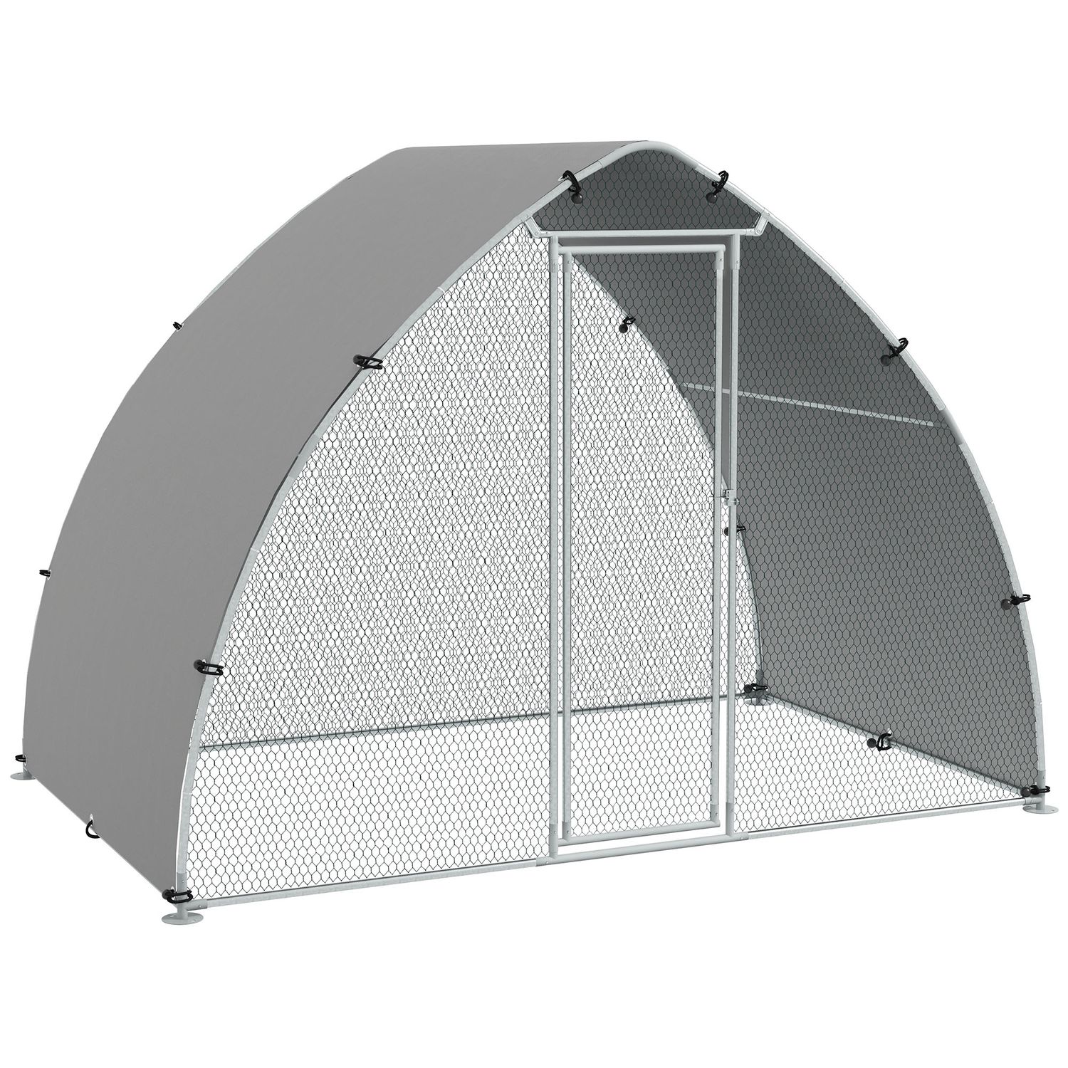 PawHut Walk-In Chicken Run with Cover for 4-6 Chickens 3 x 1.9 x 2.2m - D51-411V