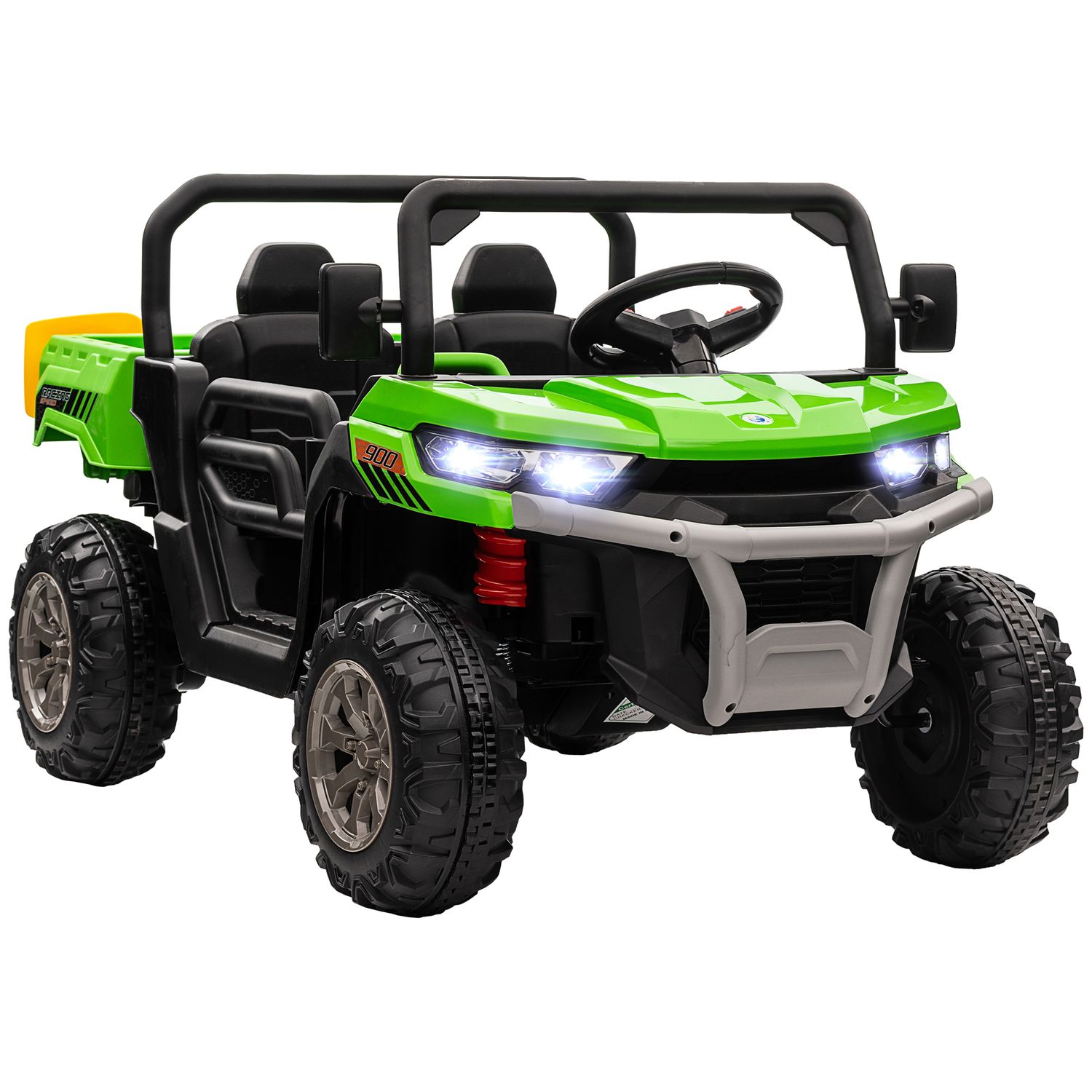 HOMCOM 12V 2 Seater Kids Electric Ride-On Car with Electric Bucket - Green - 370