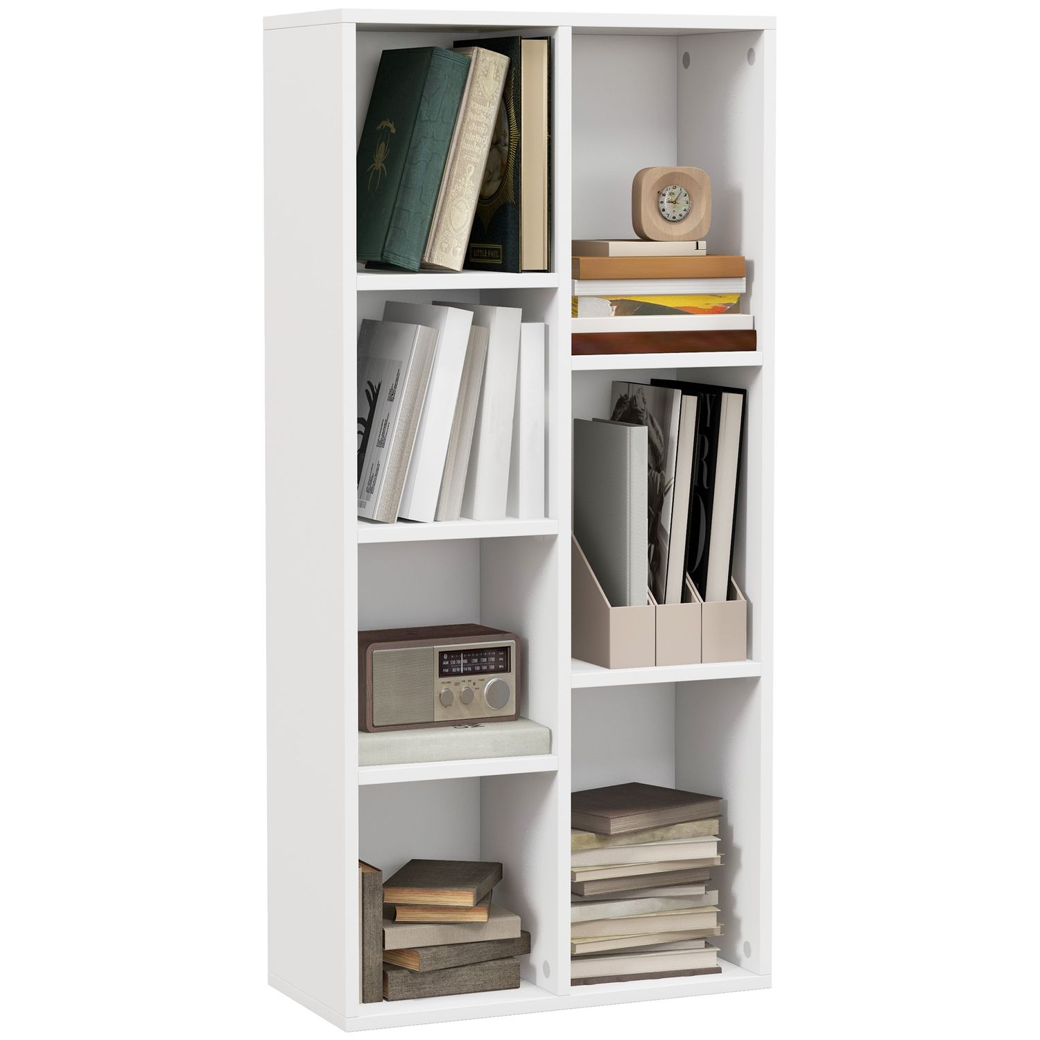HOMCOM Bookcase Modern Bookshelf Cabinet for Home Office White - 836-367WT