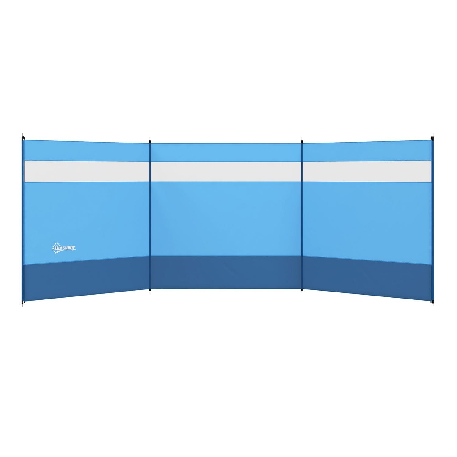 Outsunny Camping Windbreaks with Clear Windows and Carry Bag 440 x 140cm Blue -