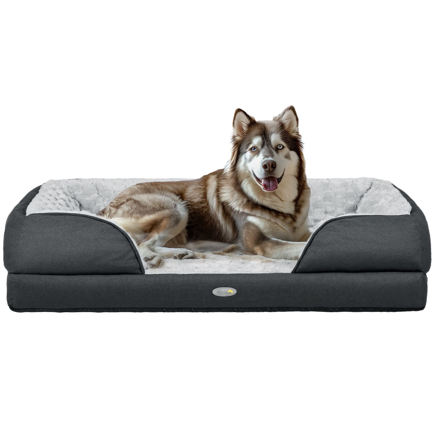 PawHut Dog Bed Calming Pet Bed Dog Mattress for Large Dogs - Charcoal Grey - D04