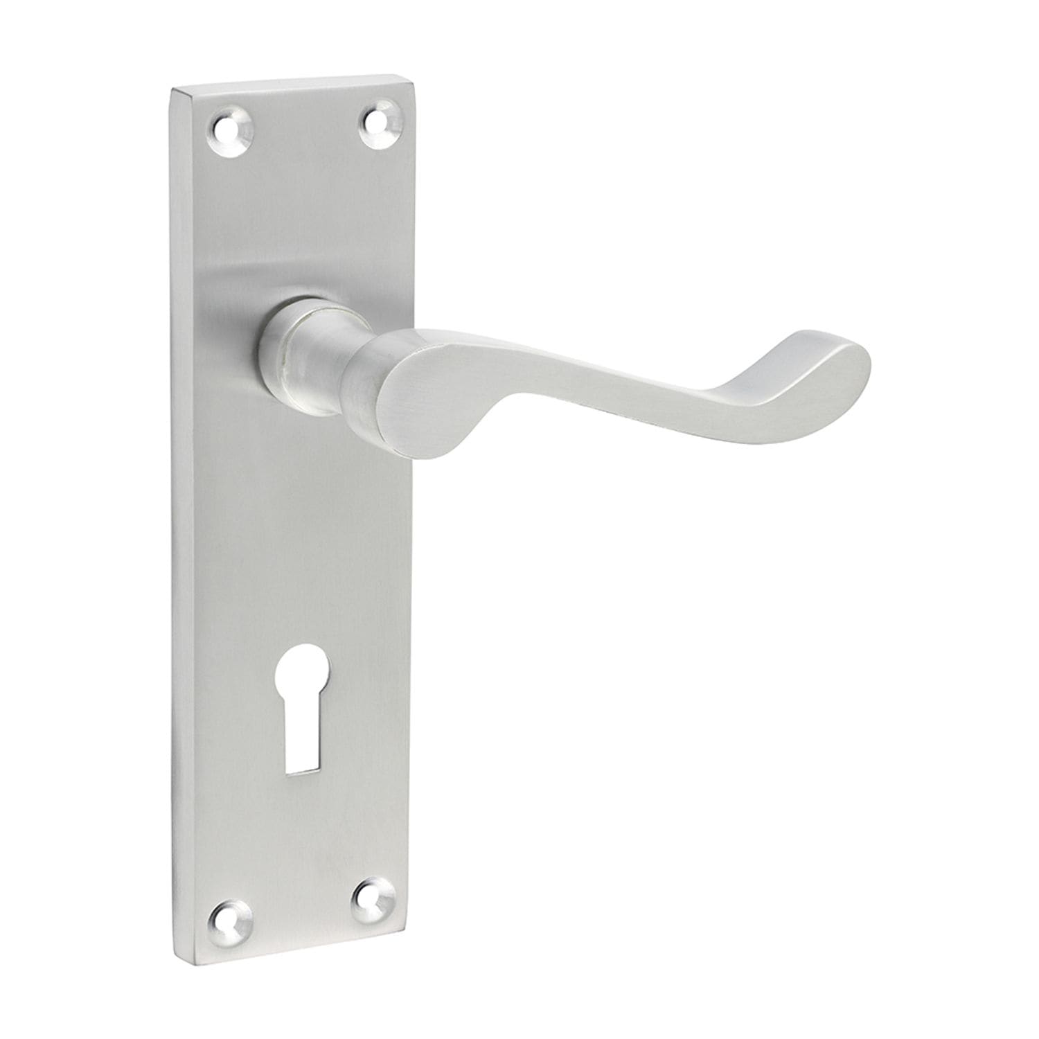 TIMCO Victorian Scroll Lock Handles Satin Chrome - 200748- you get 2