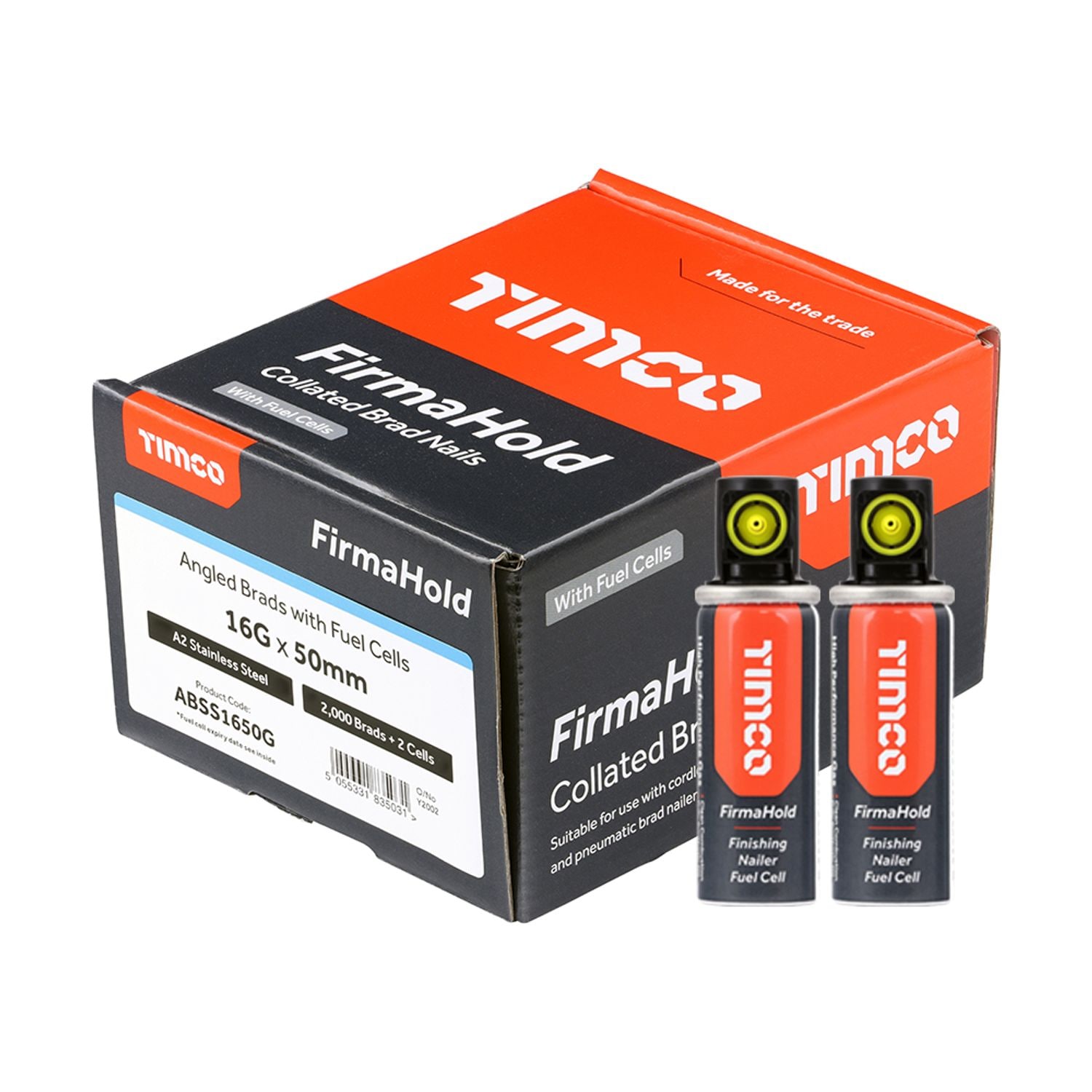 TIMCO Firmahold Collated Brad Nails & Fuel Cells 16 Gauge Angled A2 S- you get 2