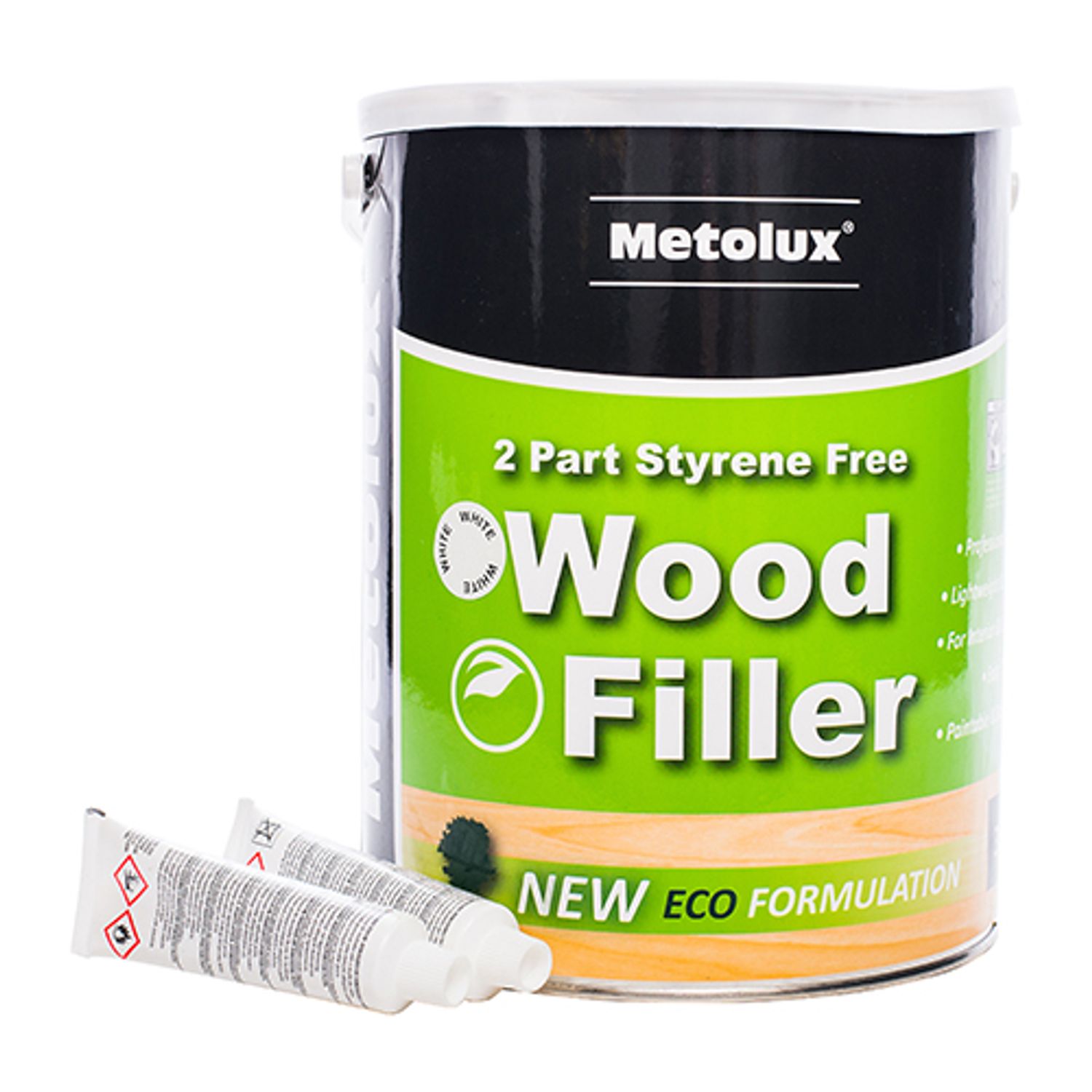 TIMCO Metolux 2 Part Styrene Free Wood Filler White - 65433- you get 2