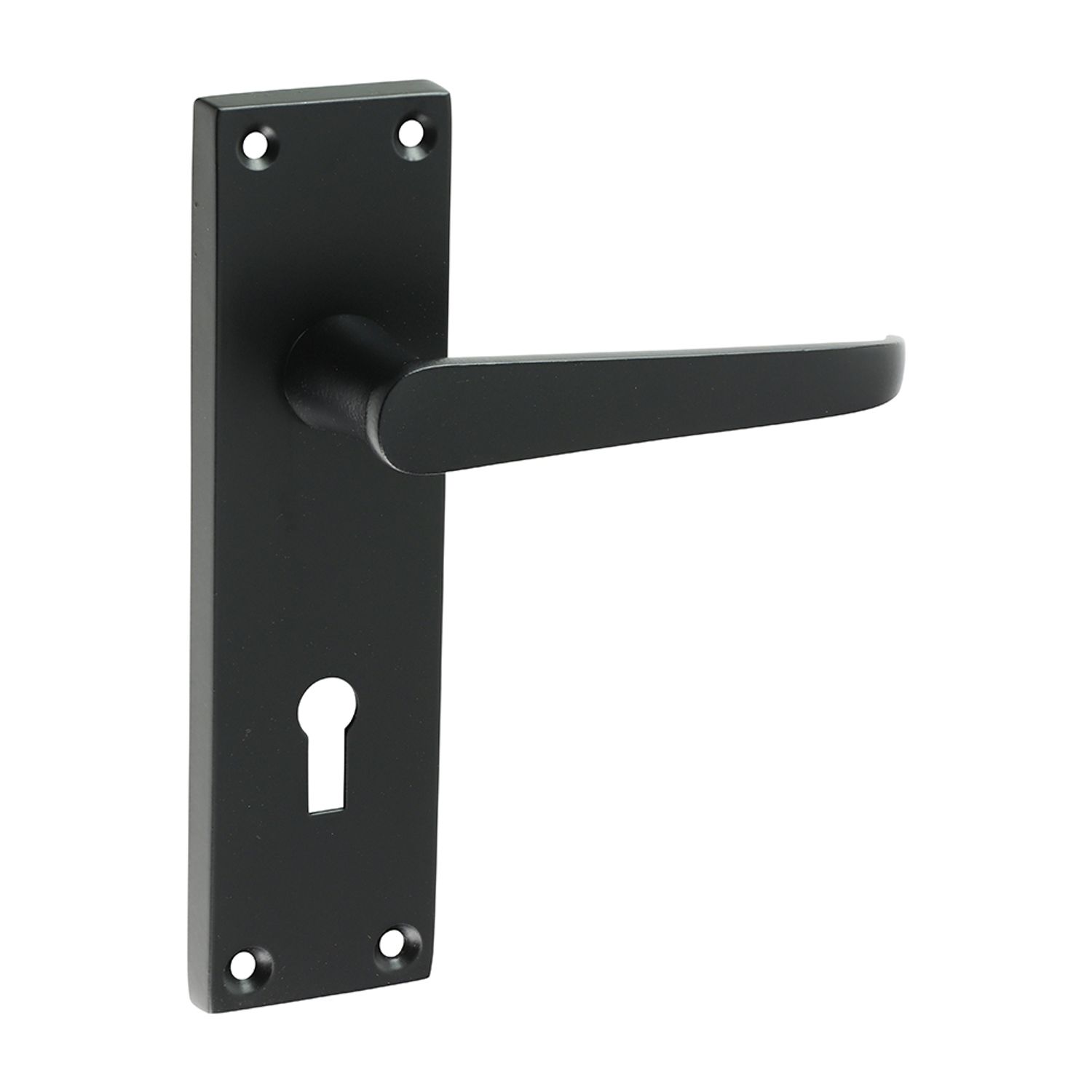 TIMCO Victorian Straight Lock Handles Matt Black - 200054- you get 2