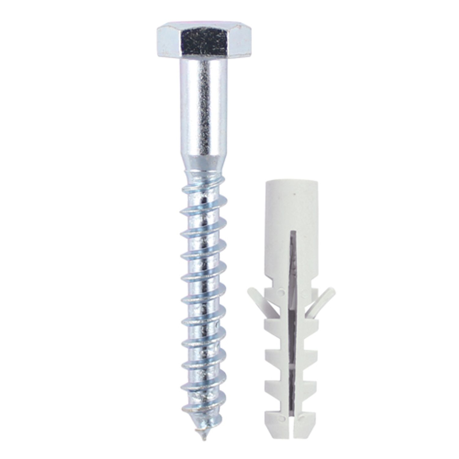 TIMCO Coach Screws & Nylon Plugs Zinc - 0680CSCNB - Pack of 30- you get 5