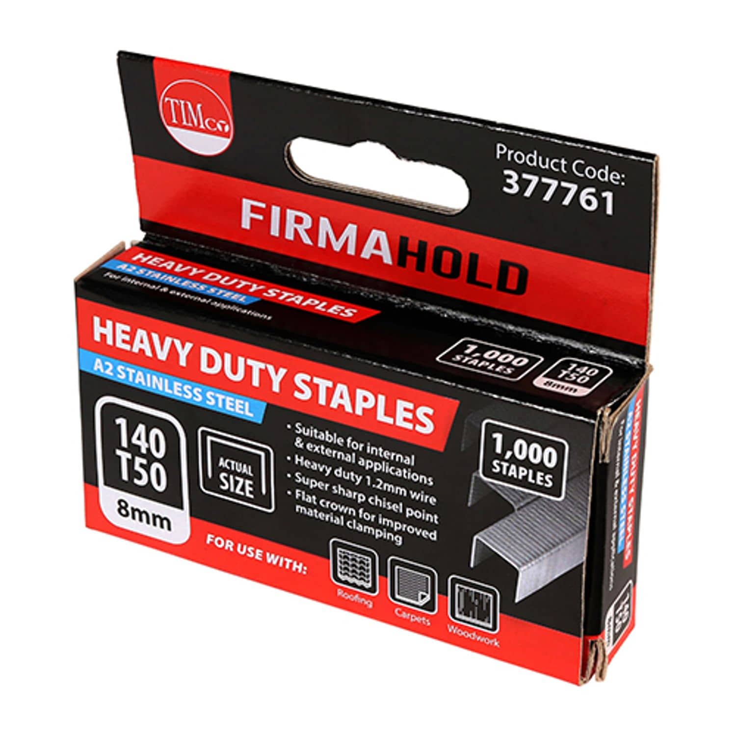TIMCO Heavy Duty Staples Chisel Point A2 Stainless Steel - 377761 - P- you get 4