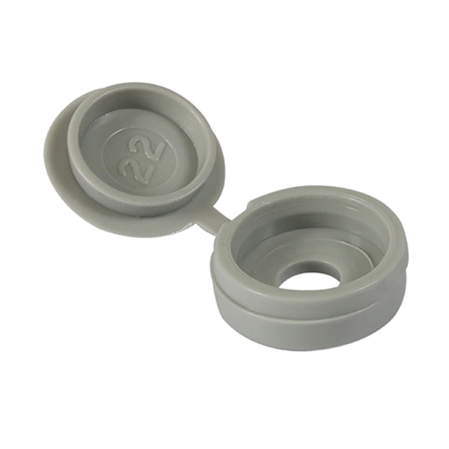 TIMCO Hinged Screw Caps Small Light Grey - SHCCGREYP - Pack of 100- you get 7