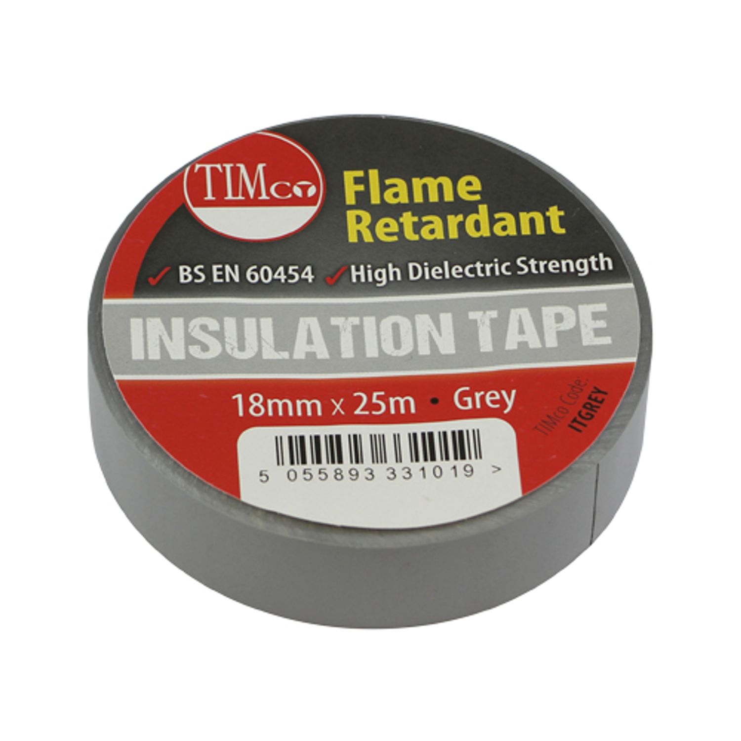 TIMCO PVC Insulation Tape Grey - ITGREY - Pack of 10- you get 3