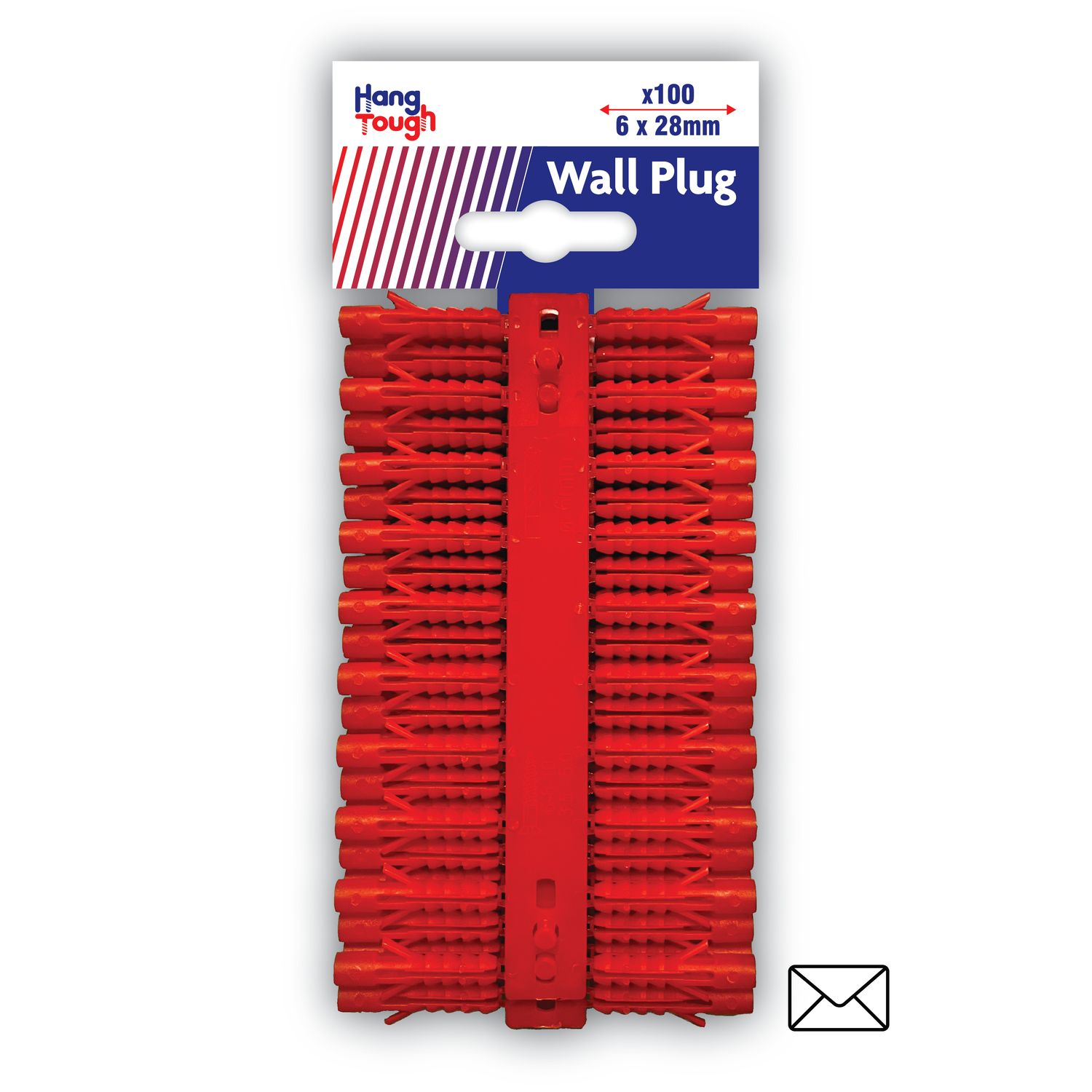 Hang Tough Wall Plugs Red 6mm x 28mm (Pack of 100)- you get 6