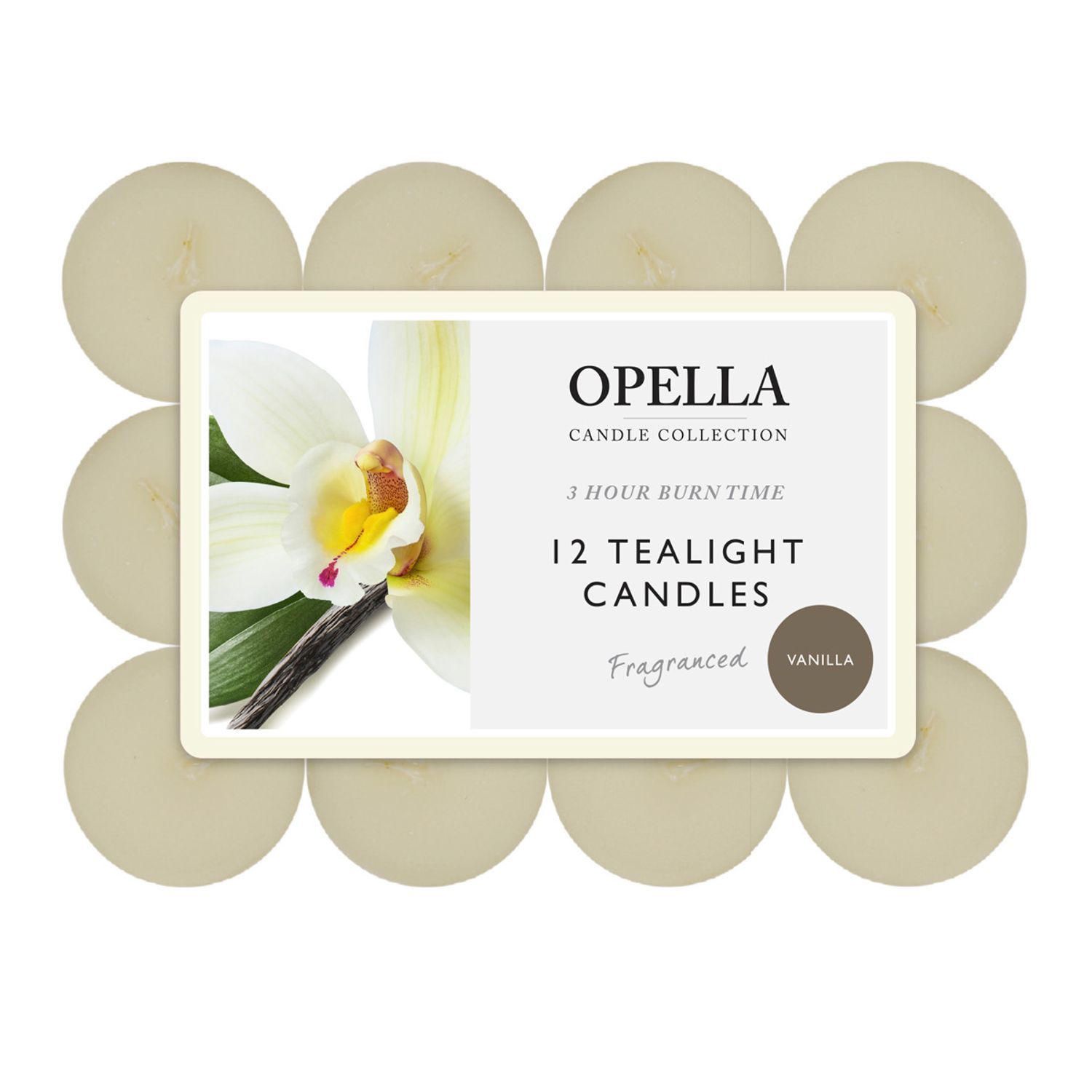 Opella Vanilla Scented Tea Light Candle (Pack of 12)- you get 6